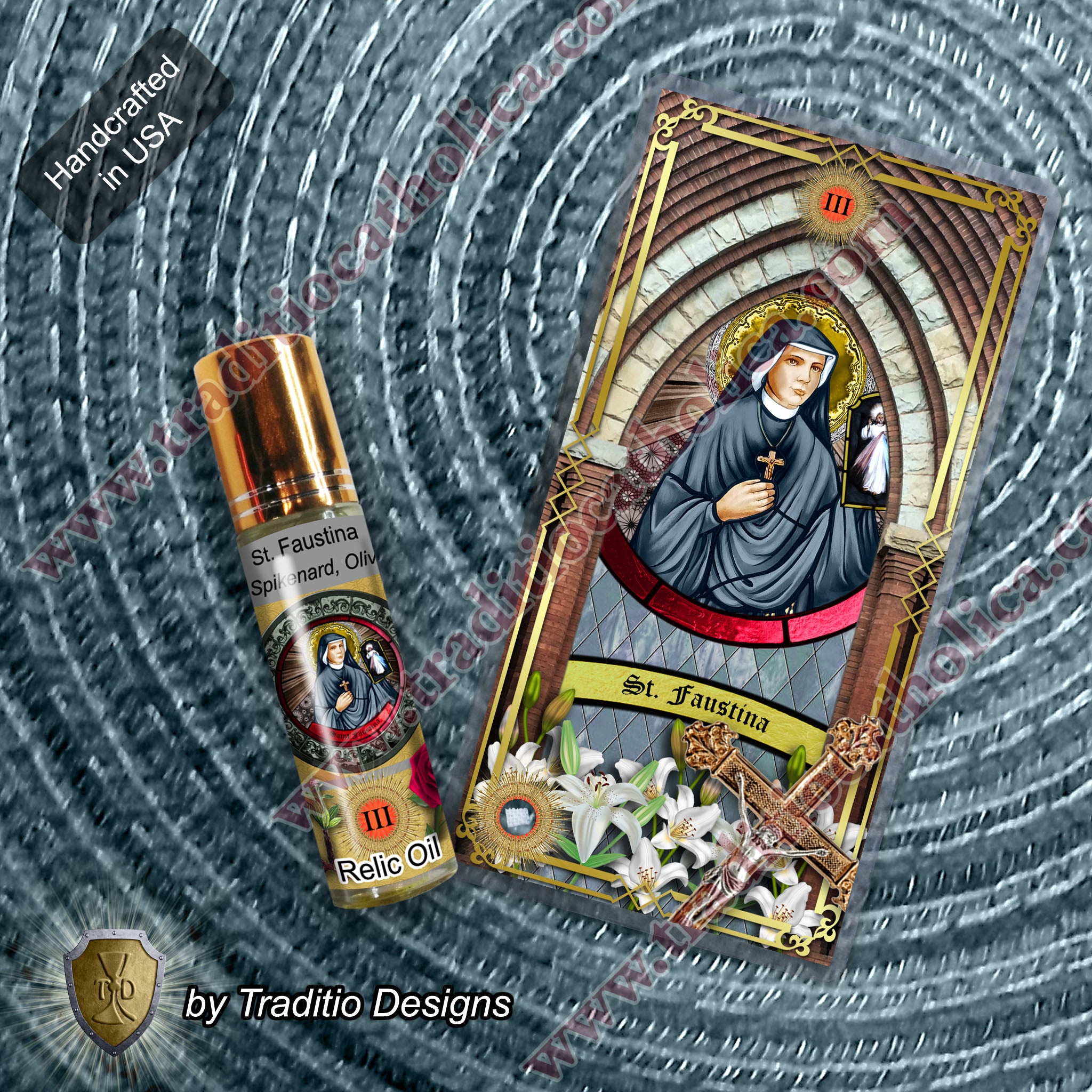 St. Faustina Kowalska Relic Anointing Oil | Divine Mercy & Respiratory Healing | Oil or Card Set