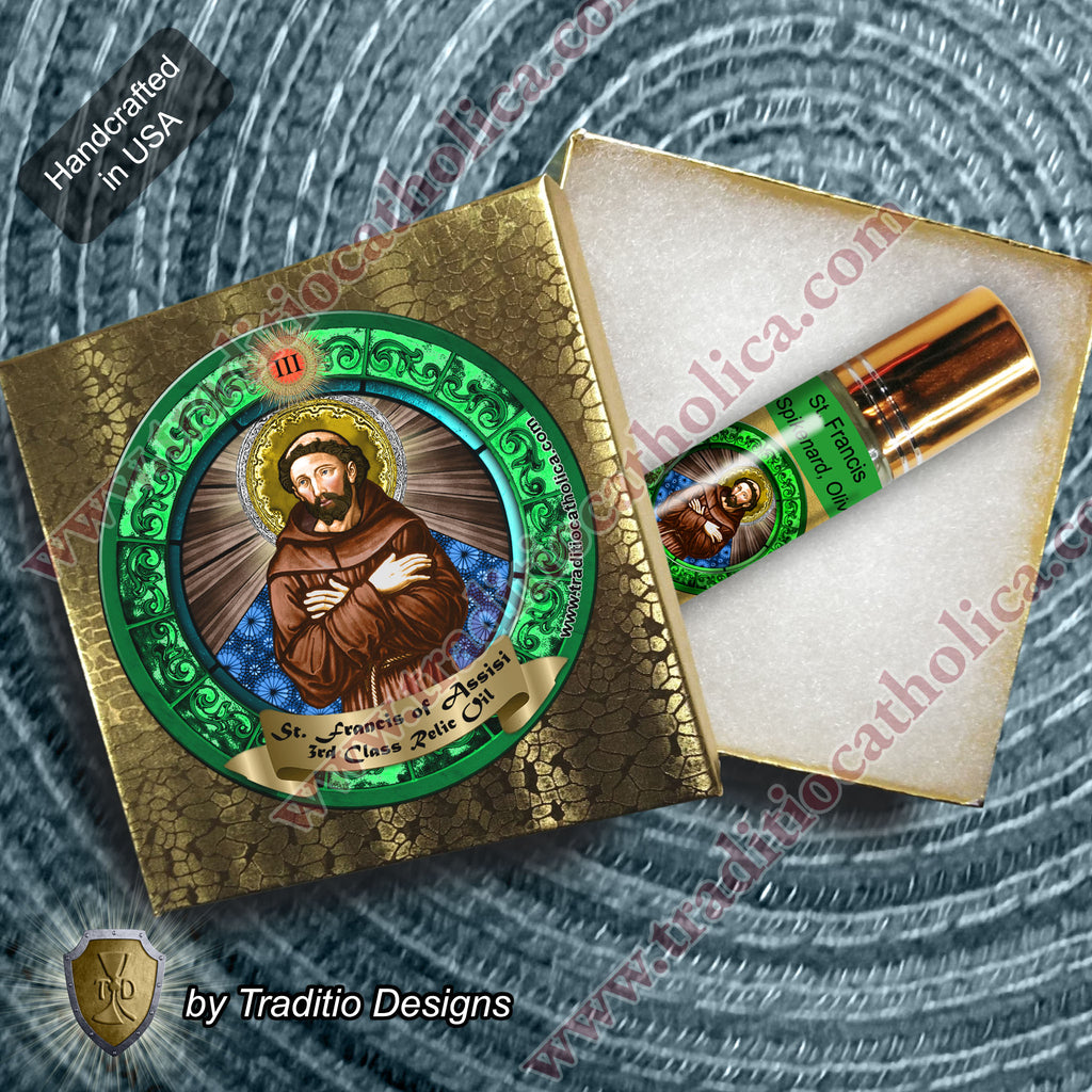 St. Francis of Assisi Relic Anointing Oil | Animals & Eye Health | Oil or Card Set
