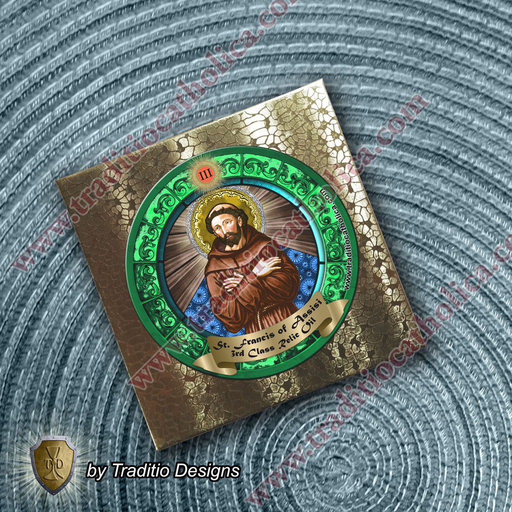 St. Francis of Assisi Relic Anointing Oil | Animals & Eye Health | Oil or Card Set