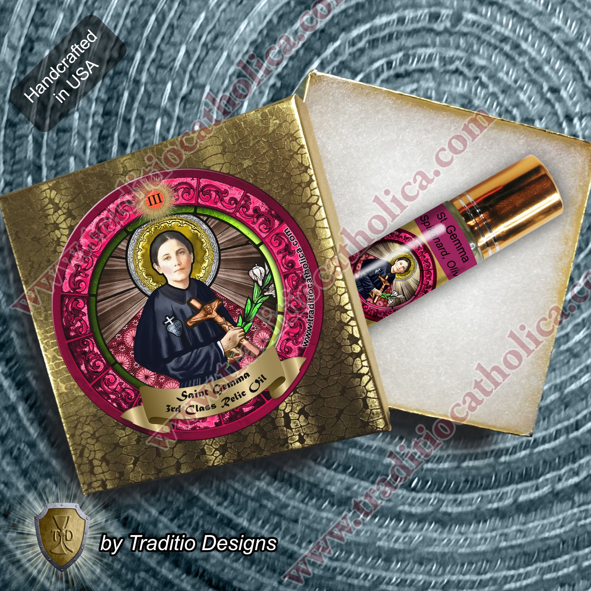St. Gemma Galgani Relic Anointing Oil | Back Pain, Migraines & Spinal Health | Oil or Card Set