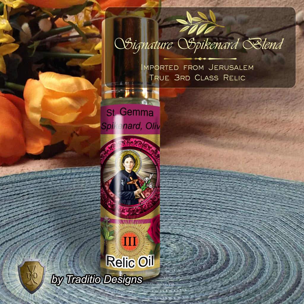 St. Gemma Galgani Relic Anointing Oil | Back Pain, Migraines & Spinal Health | Oil or Card Set