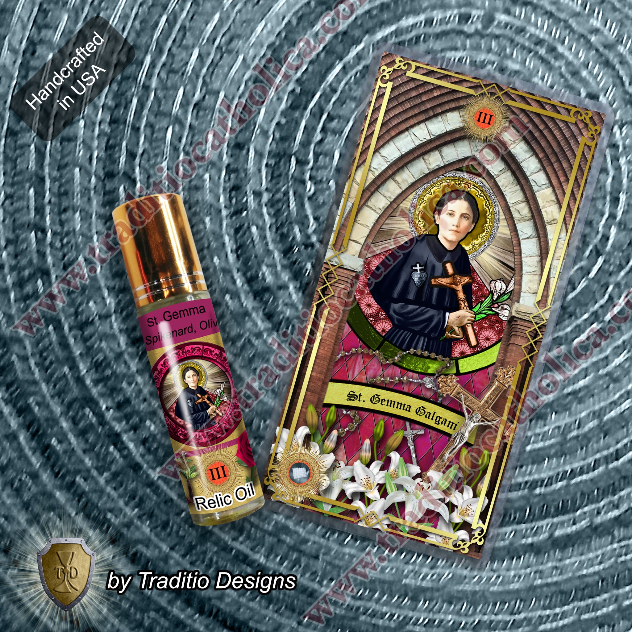 St. Gemma Galgani Relic Anointing Oil | Back Pain, Migraines & Spinal Health | Oil or Card Set