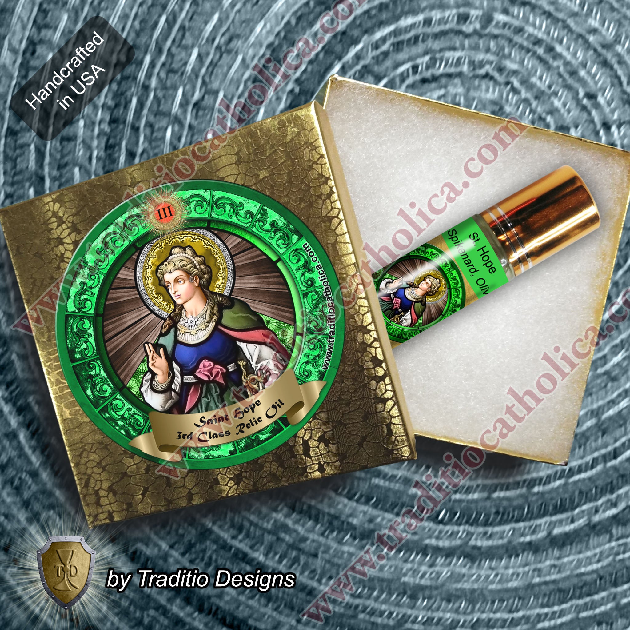 St. Hope Relic Anointing Oil | Blood Disorders, Fatigue & Childhood Illness | Oil or Card Set