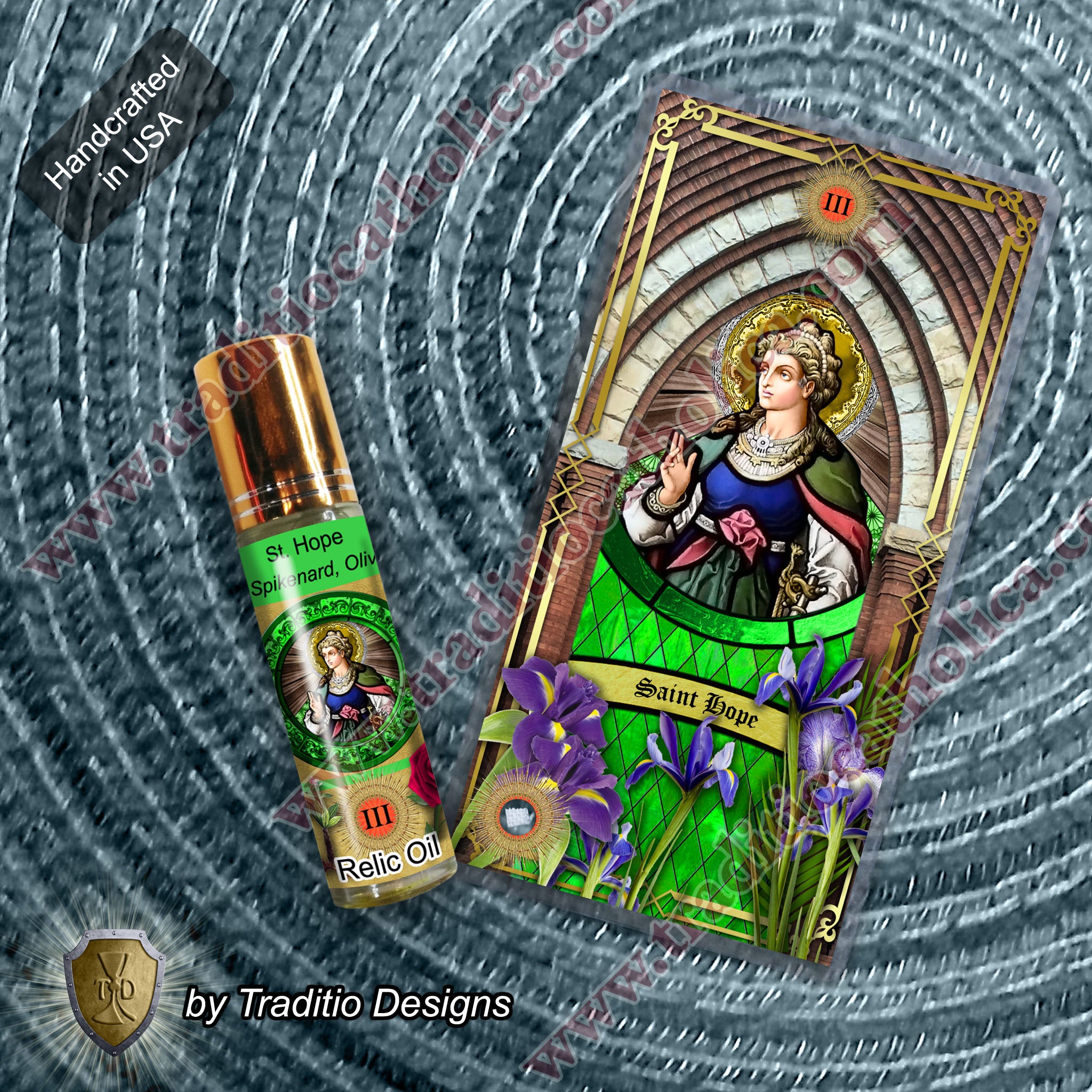 St. Hope Relic Anointing Oil | Blood Disorders, Fatigue & Childhood Illness | Oil or Card Set