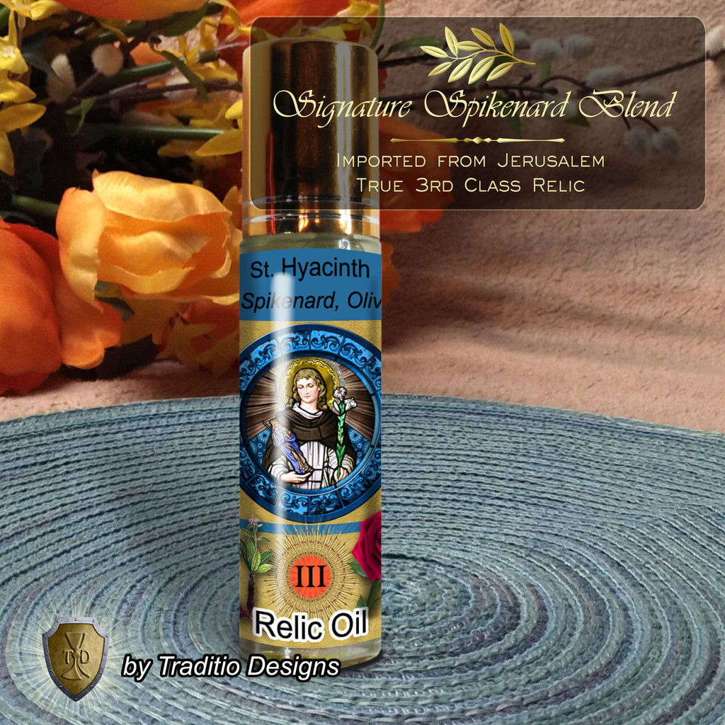 St. Hyacinth of Poland Relic Anointing Oil | Protection from Drowning & Water Safety | Oil or Card Set