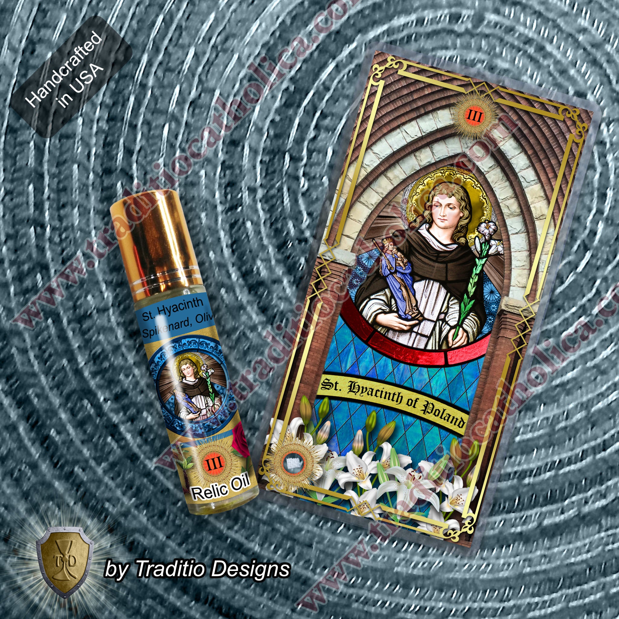 St. Hyacinth of Poland Relic Anointing Oil | Protection from Drowning & Water Safety | Oil or Card Set