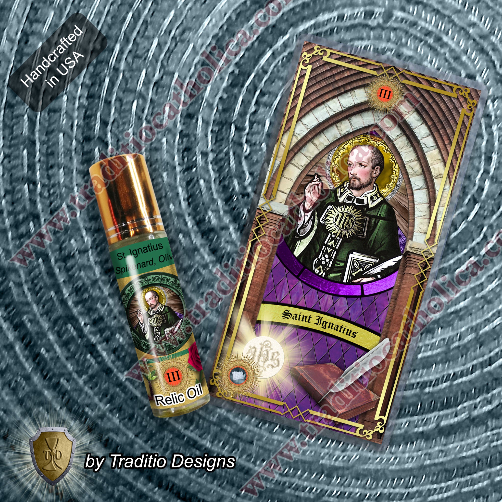 St. Ignatius of Loyola Relic Anointing Oil | Broken Bones & Leg Injury Recovery | Oil or Card Set