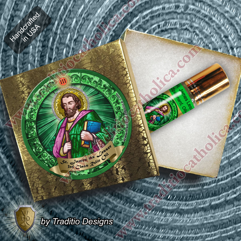 St. James the Lesser the Apostle Relic Anointing Oil | Head Trauma, Pharmacists & Dying | Oil or Card Set