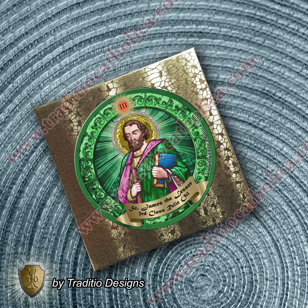 St. James the Lesser the Apostle Relic Anointing Oil | Head Trauma, Pharmacists & Dying | Oil or Card Set