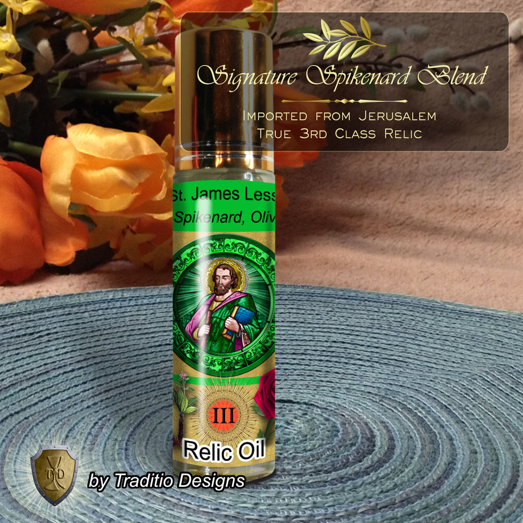 St. James the Lesser the Apostle Relic Anointing Oil | Head Trauma, Pharmacists & Dying | Oil or Card Set