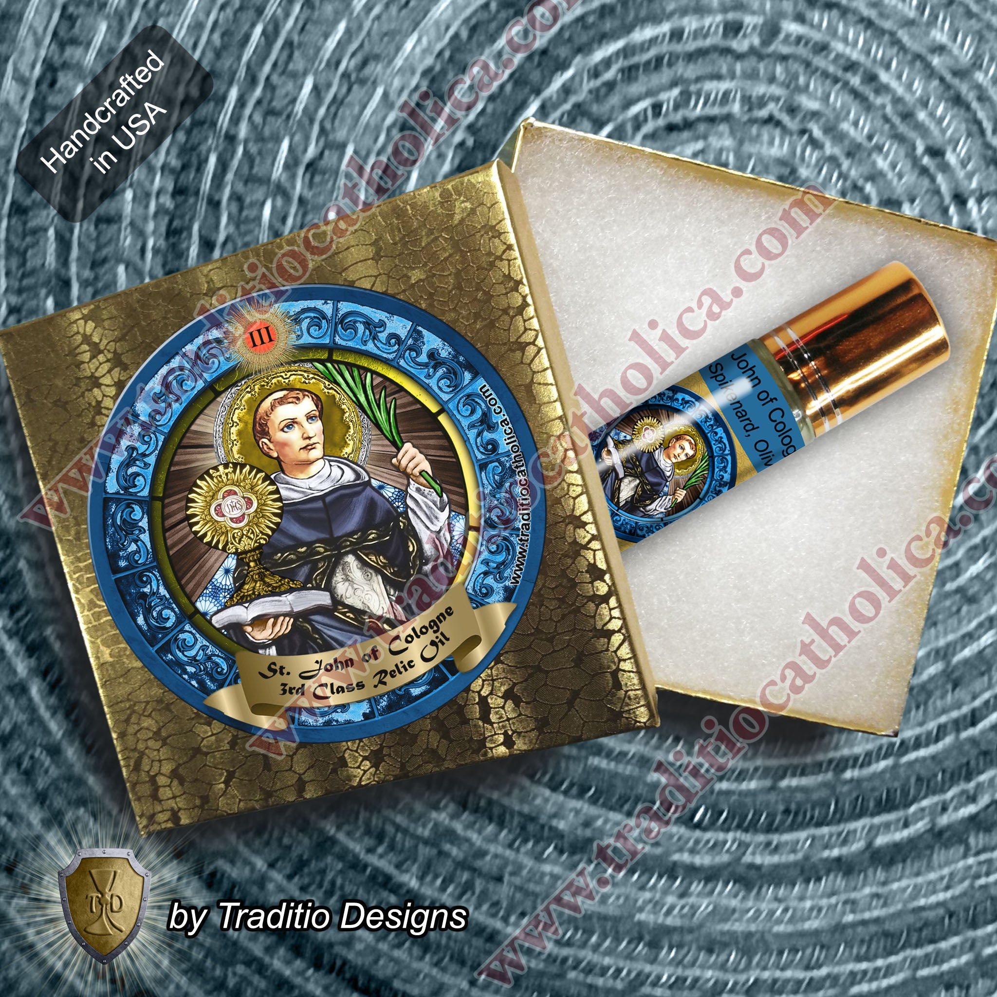 St. John of Cologne Relic Anointing Oil | Hernias, Lacerations & Chronic Pain | Oil or Card Set