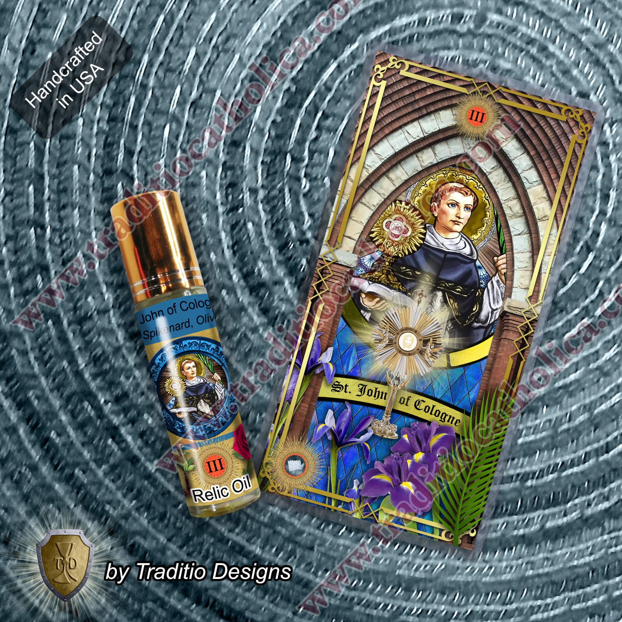 St. John of Cologne Relic Anointing Oil | Hernias, Lacerations & Chronic Pain | Oil or Card Set