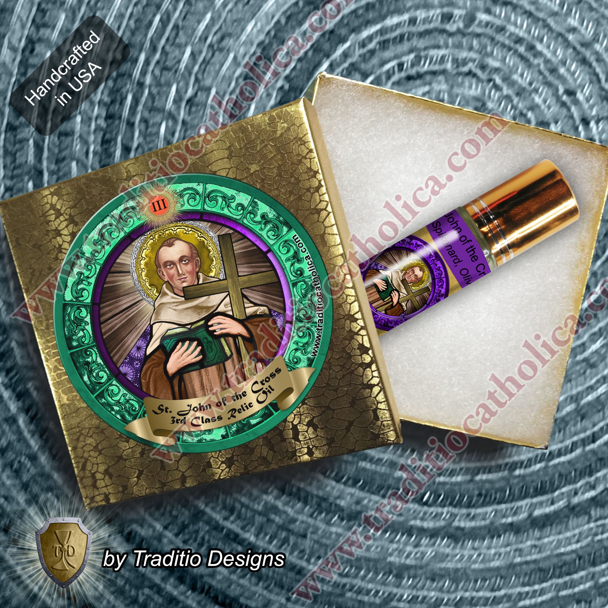 St. John of the Cross Relic Anointing Oil | Skin Infections, Tumors & Ulcers | Oil or Card Set