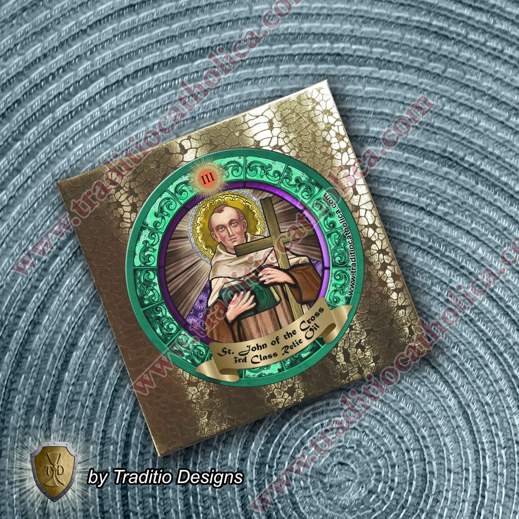 St. John of the Cross Relic Anointing Oil | Skin Infections, Tumors & Ulcers | Oil or Card Set