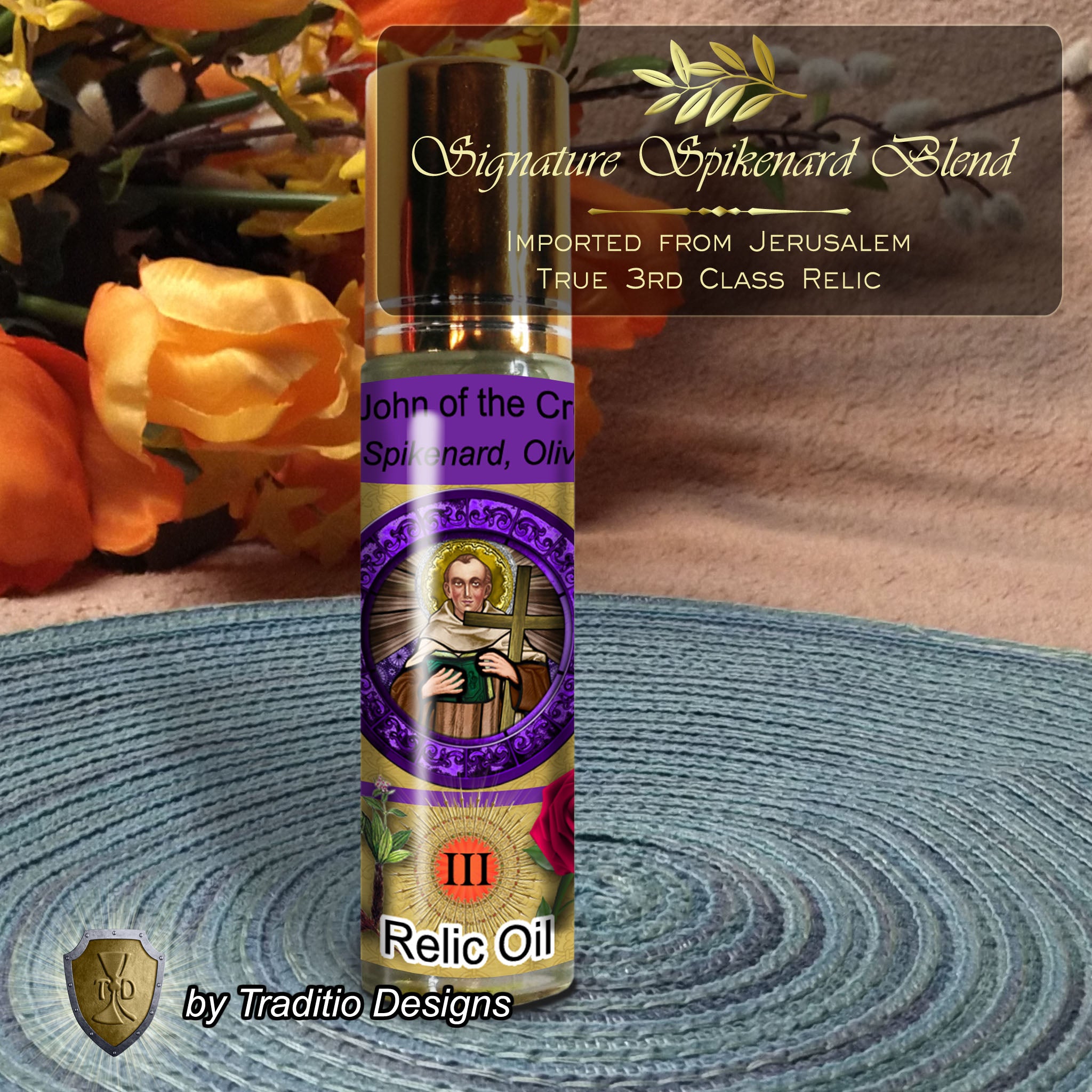 St. John of the Cross Relic Anointing Oil | Skin Infections, Tumors & Ulcers | Oil or Card Set