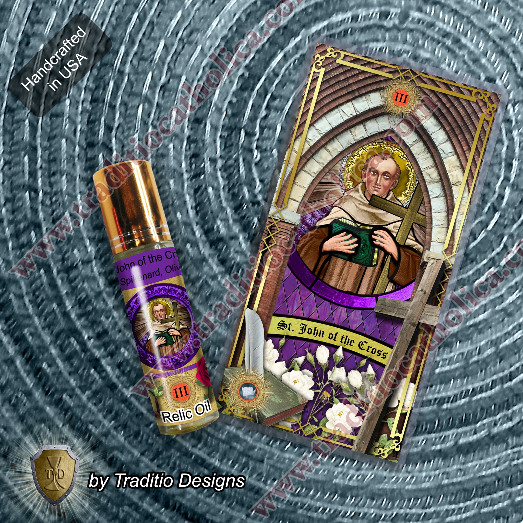 St. John of the Cross Relic Anointing Oil | Skin Infections, Tumors & Ulcers | Oil or Card Set