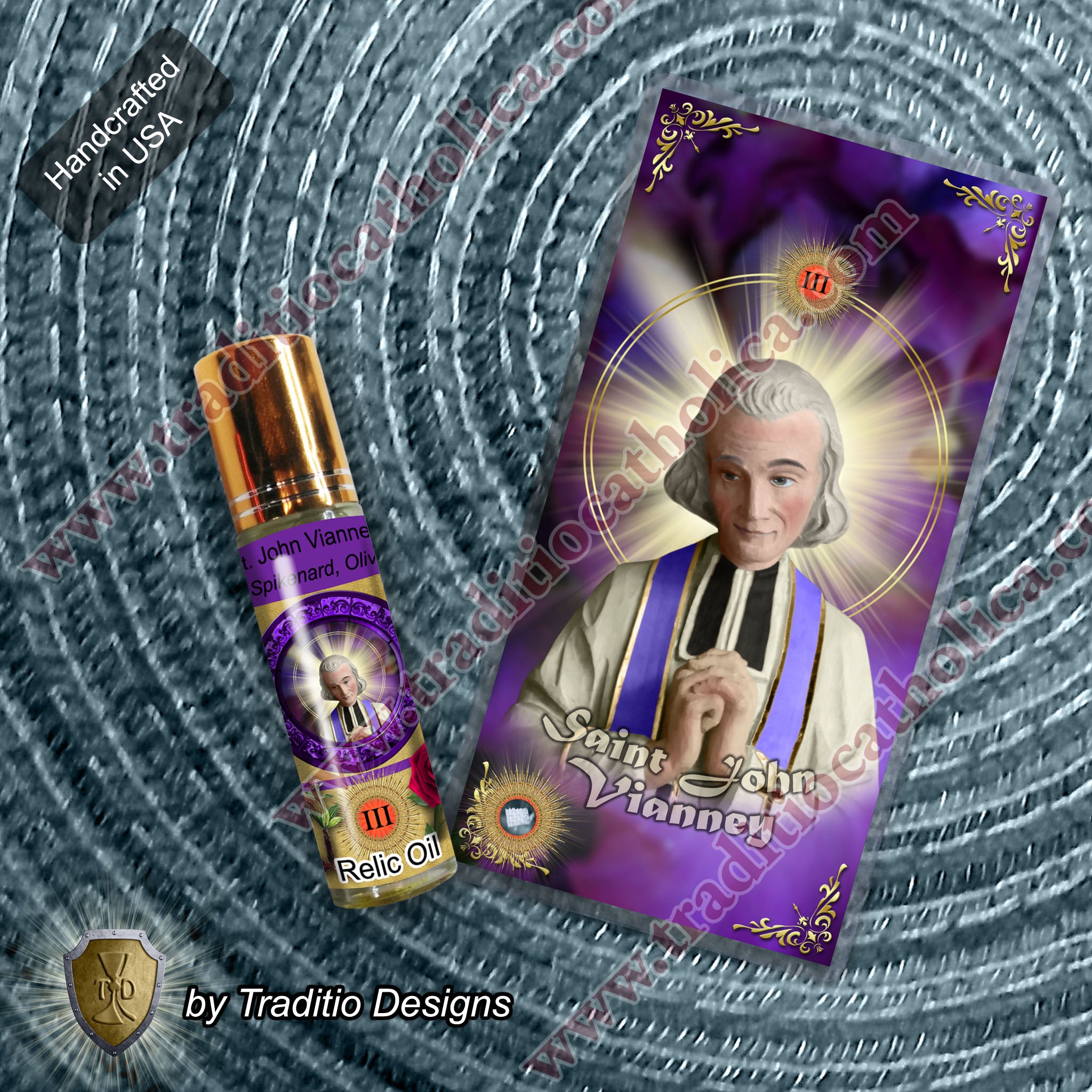 St. John Vianney Relic Anointing Oil | Sleep Disorders, Exhaustion & Throat | Oil or Card Set