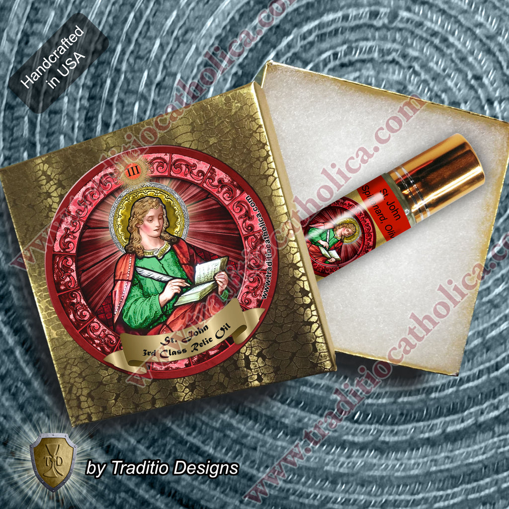 St. John the Evangelist Relic Anointing Oil | Burns, Epilepsy & Poisoning | Oil or Card Set
