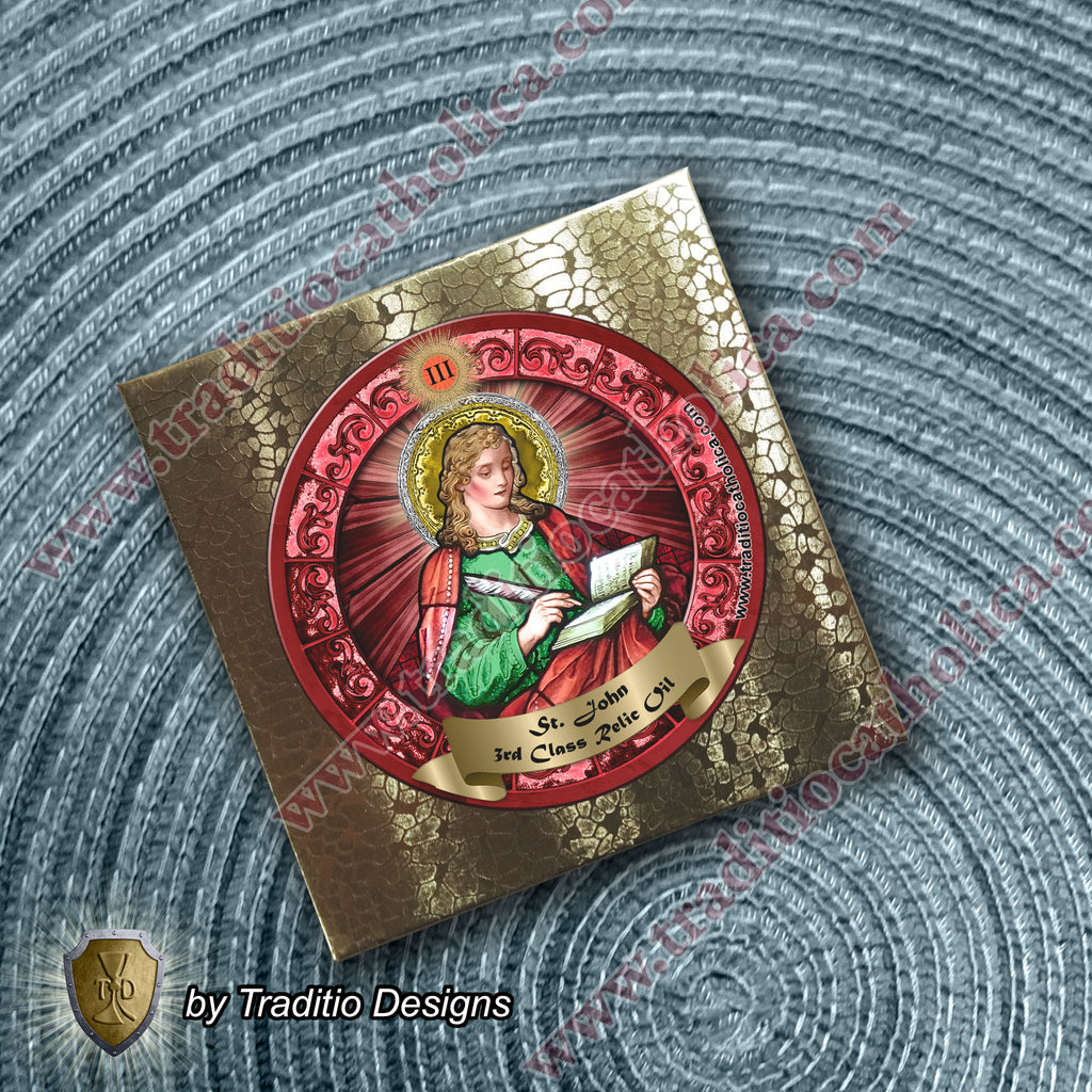 St. John the Evangelist Relic Anointing Oil | Burns, Epilepsy & Poisoning | Oil or Card Set