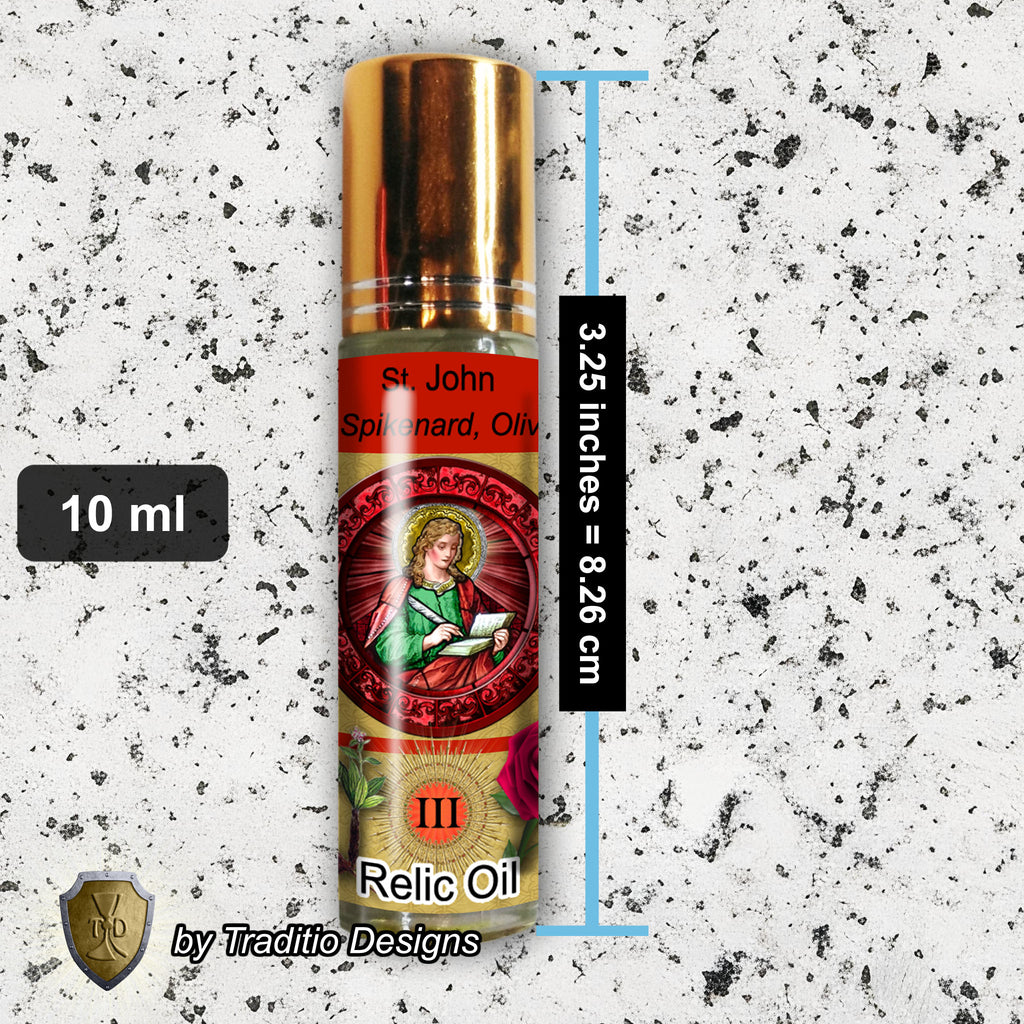 St. John the Evangelist Relic Anointing Oil | Burns, Epilepsy & Poisoning | Oil or Card Set