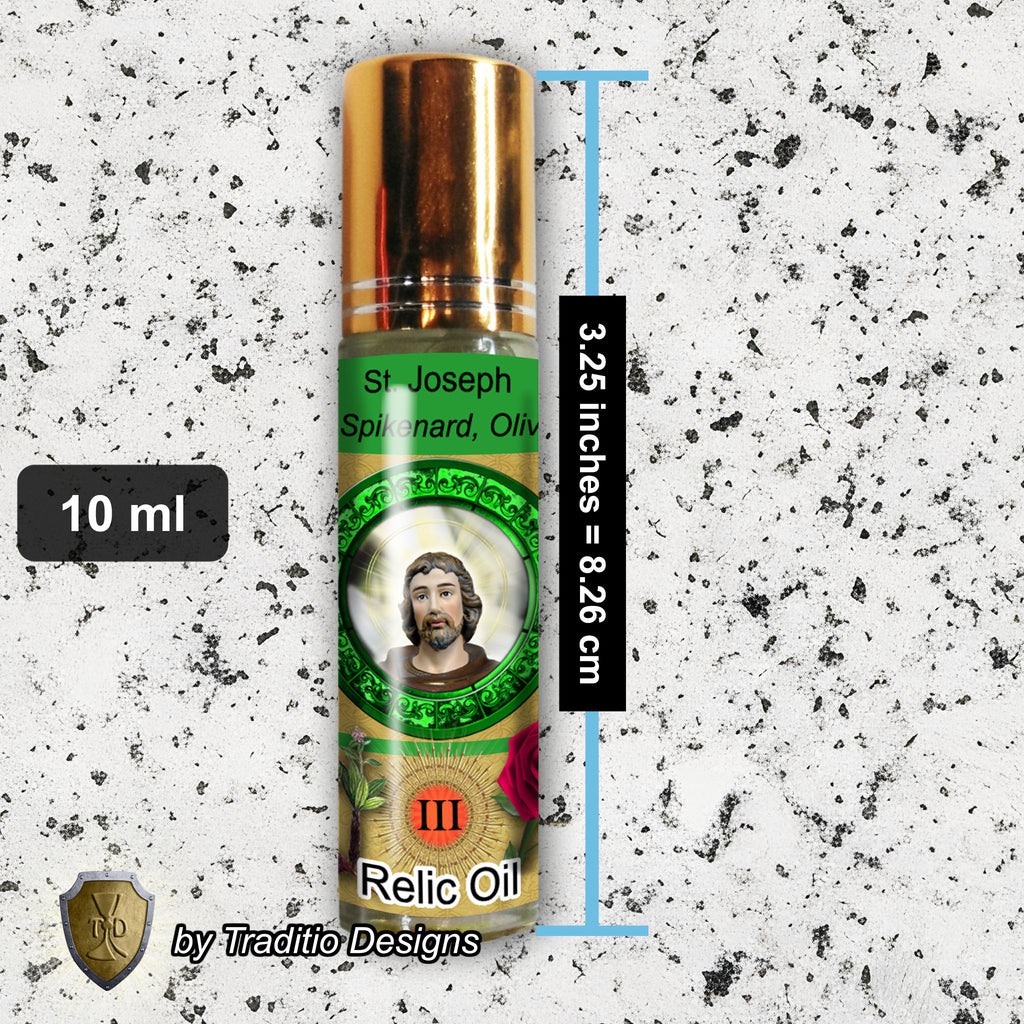 St. Joseph Relic Anointing Oil | Lung Issues, Eye Ailments & Happy Death | Oil or Card Set