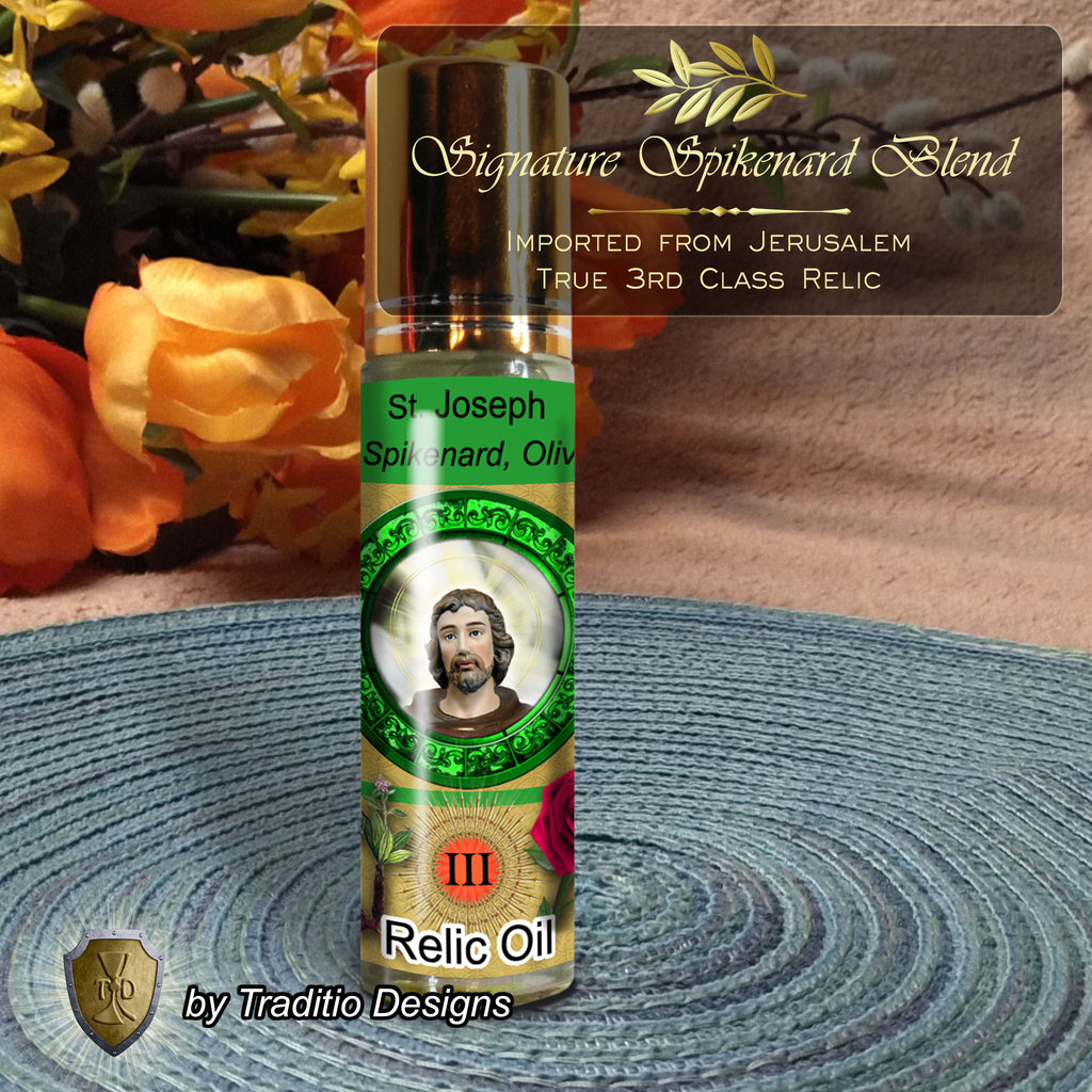 St. Joseph Relic Anointing Oil | Lung Issues, Eye Ailments & Happy Death | Oil or Card Set