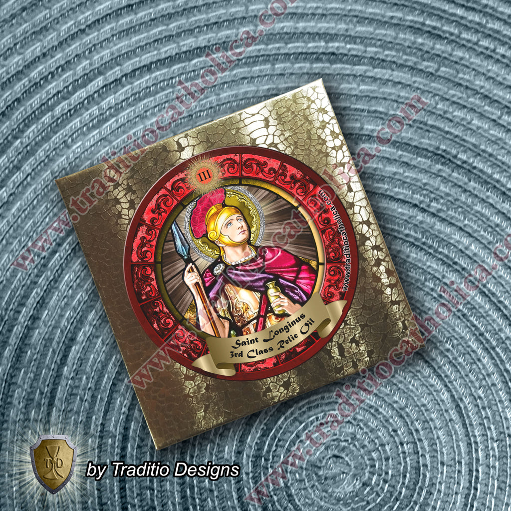 St. Longinus Relic Anointing Oil | Blindness, Eye Diseases & Mouth Disorders | Oil or Card Set
