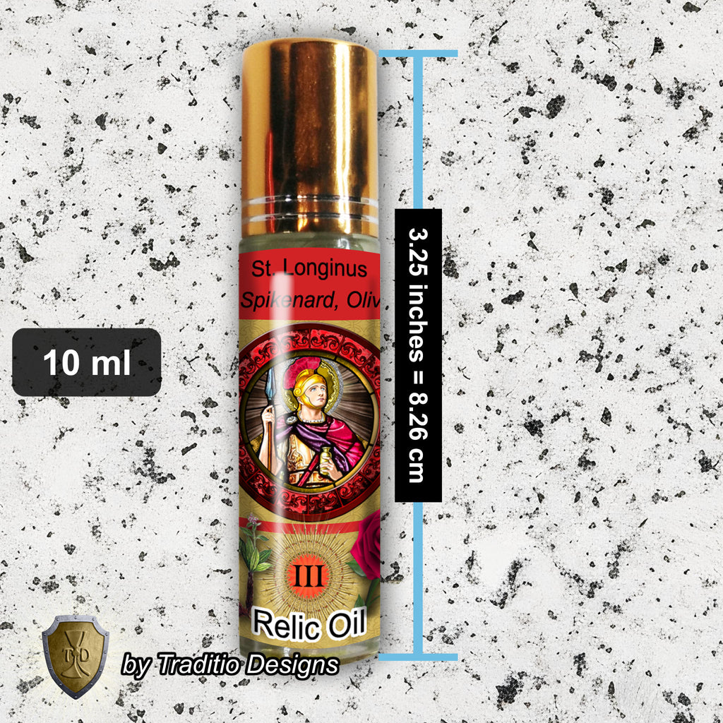 St. Longinus Relic Anointing Oil | Blindness, Eye Diseases & Mouth Disorders | Oil or Card Set