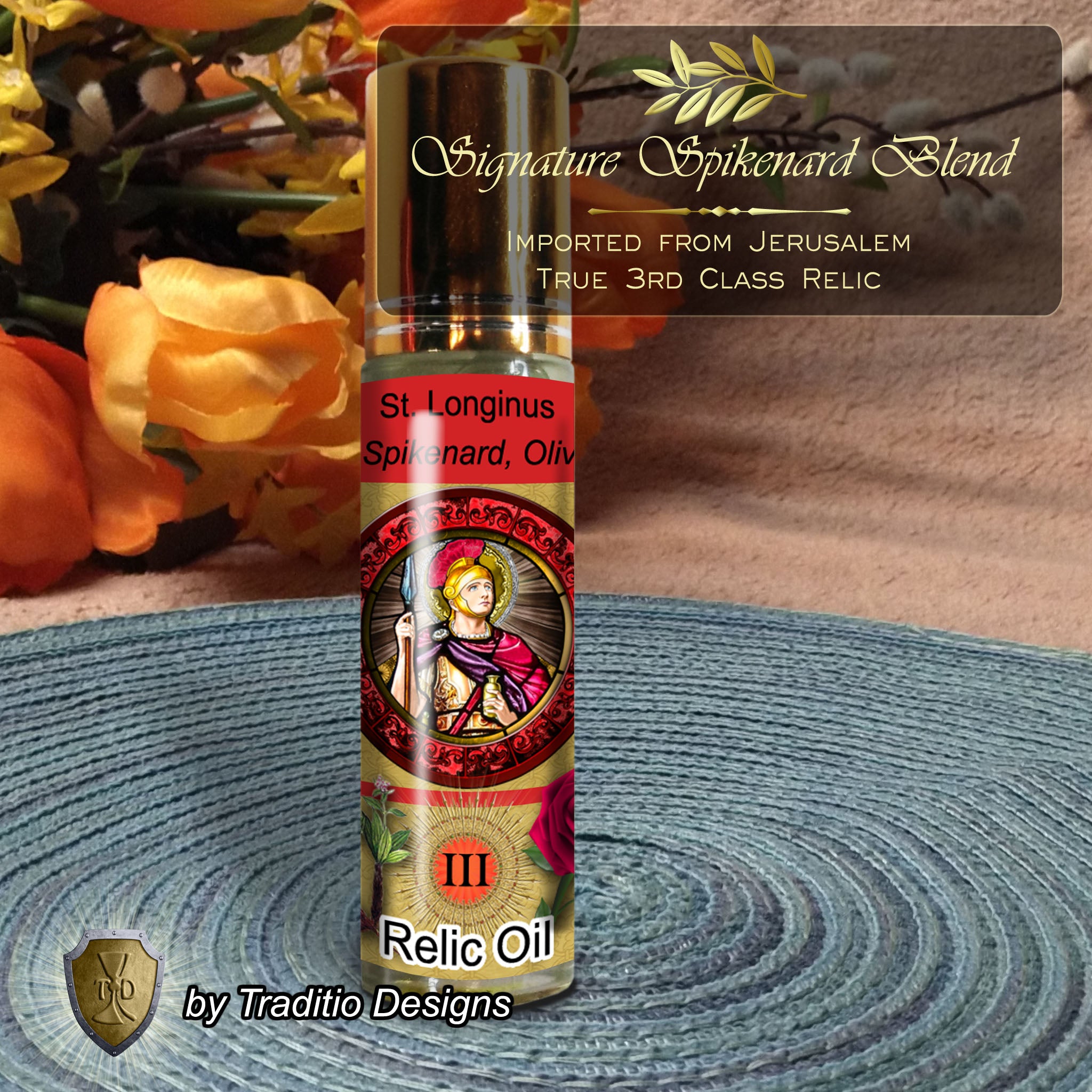 St. Longinus Relic Anointing Oil | Blindness, Eye Diseases & Mouth Disorders | Oil or Card Set