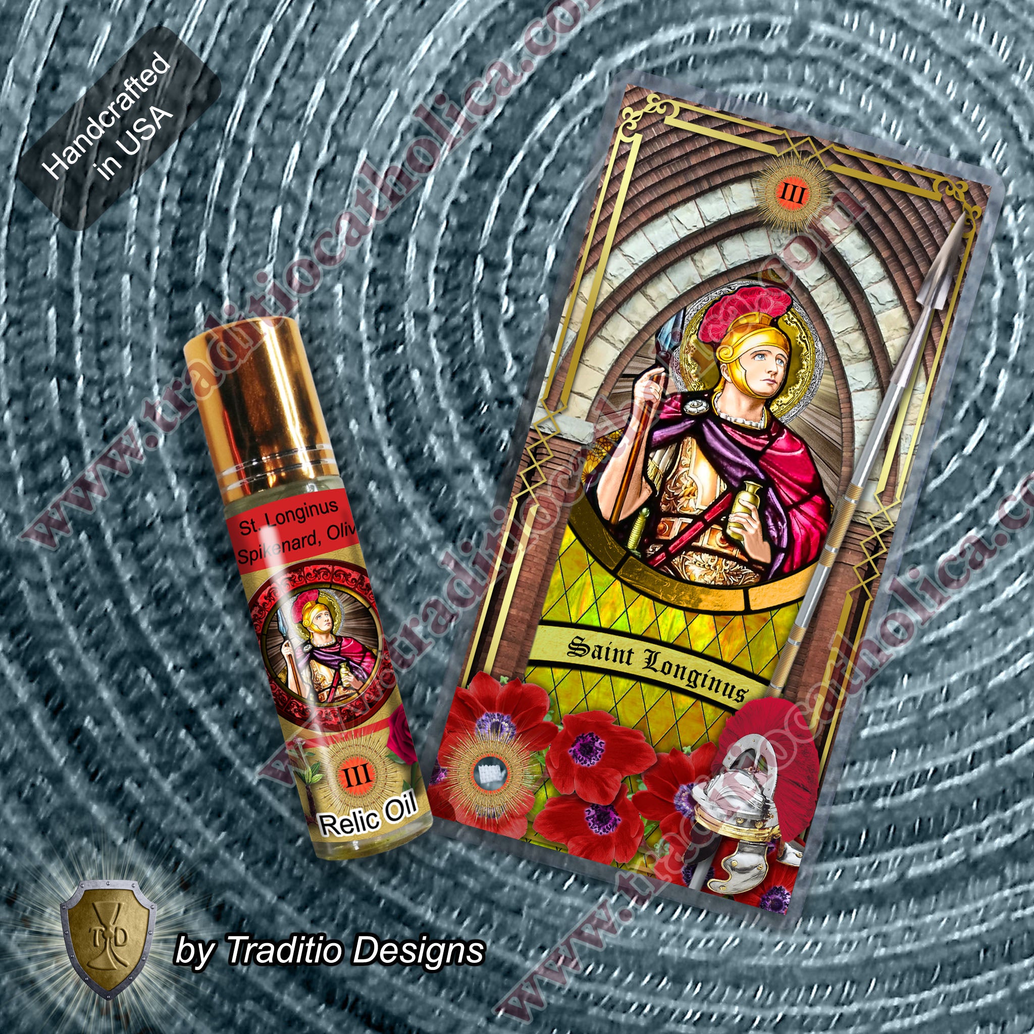 St. Longinus Relic Anointing Oil | Blindness, Eye Diseases & Mouth Disorders | Oil or Card Set
