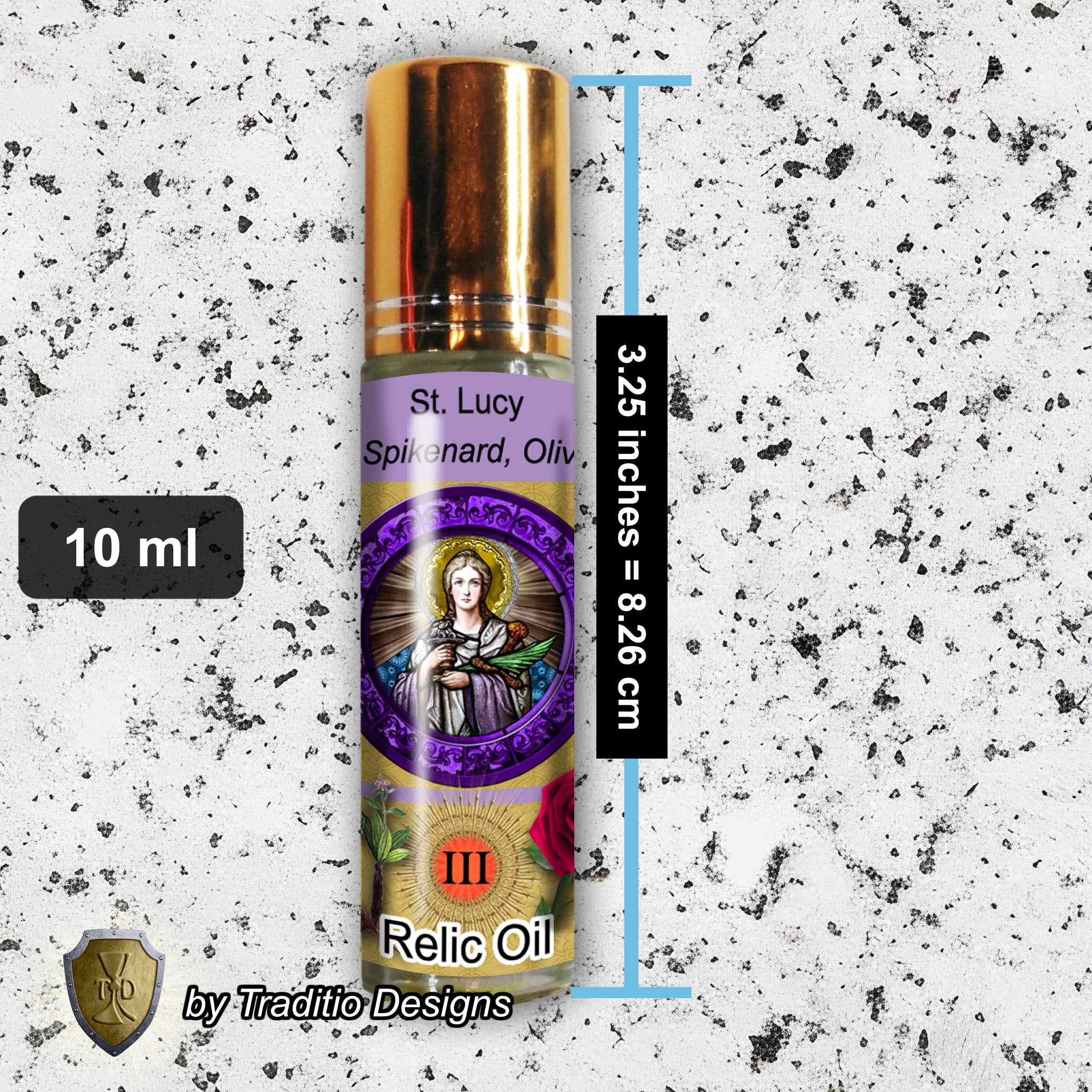 St. Lucy of Syracuse Relic Anointing Oil | Eye Diseases, Hemorrhages & Throat | Oil or Card Set