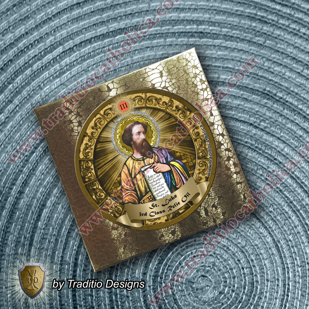 St. Luke the Evangelist Relic Anointing Oil | Surgery, Blood Disorders & Paralysis | Oil or Card Set