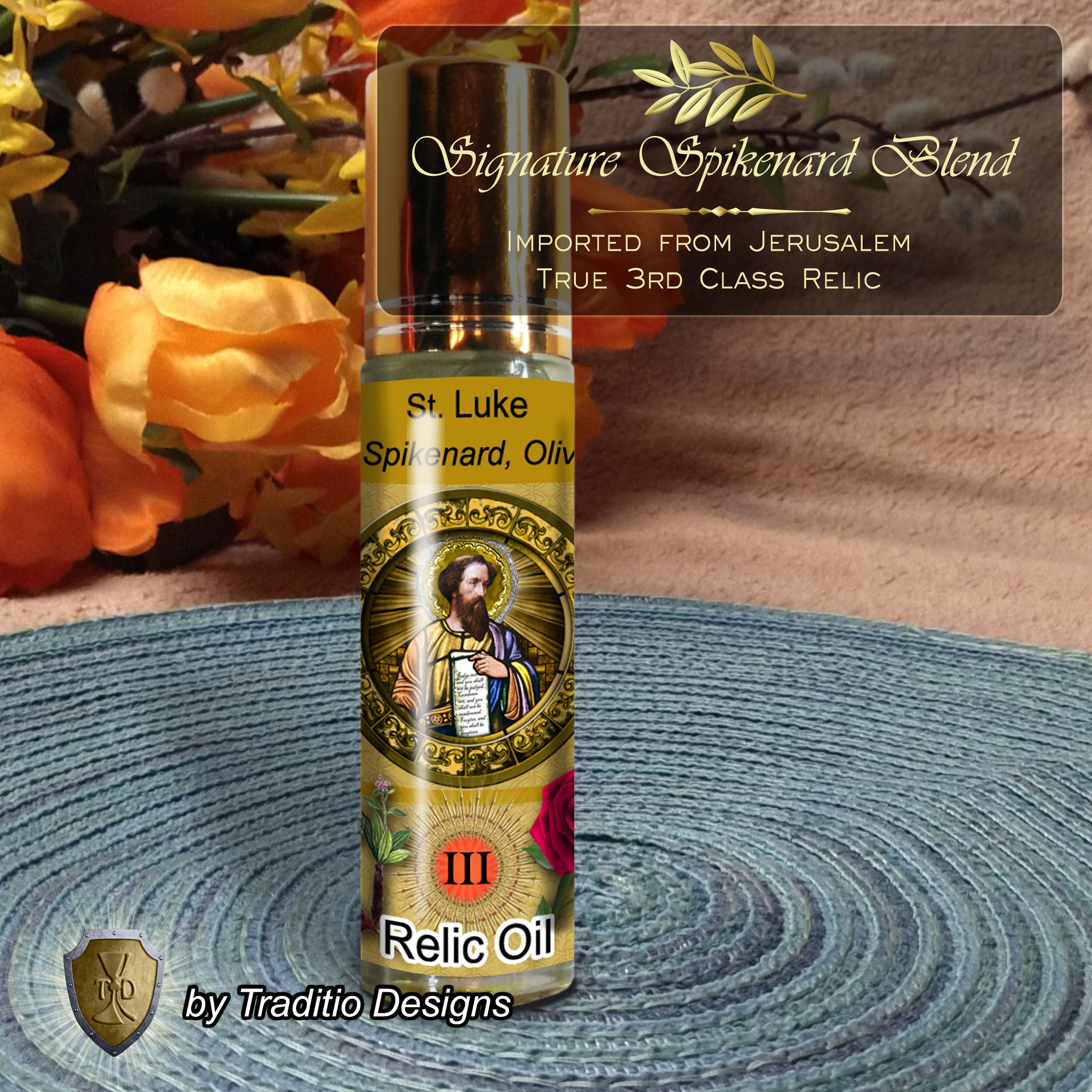 St. Luke the Evangelist Relic Anointing Oil | Surgery, Blood Disorders & Paralysis | Oil or Card Set
