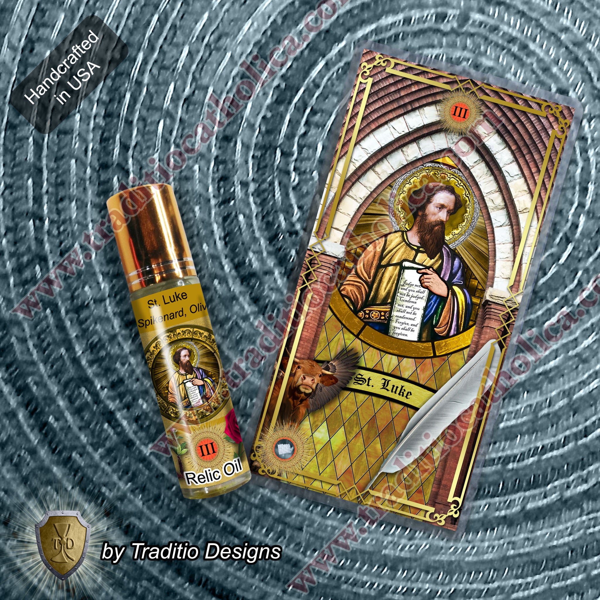 St. Luke the Evangelist Relic Anointing Oil | Surgery, Blood Disorders & Paralysis | Oil or Card Set