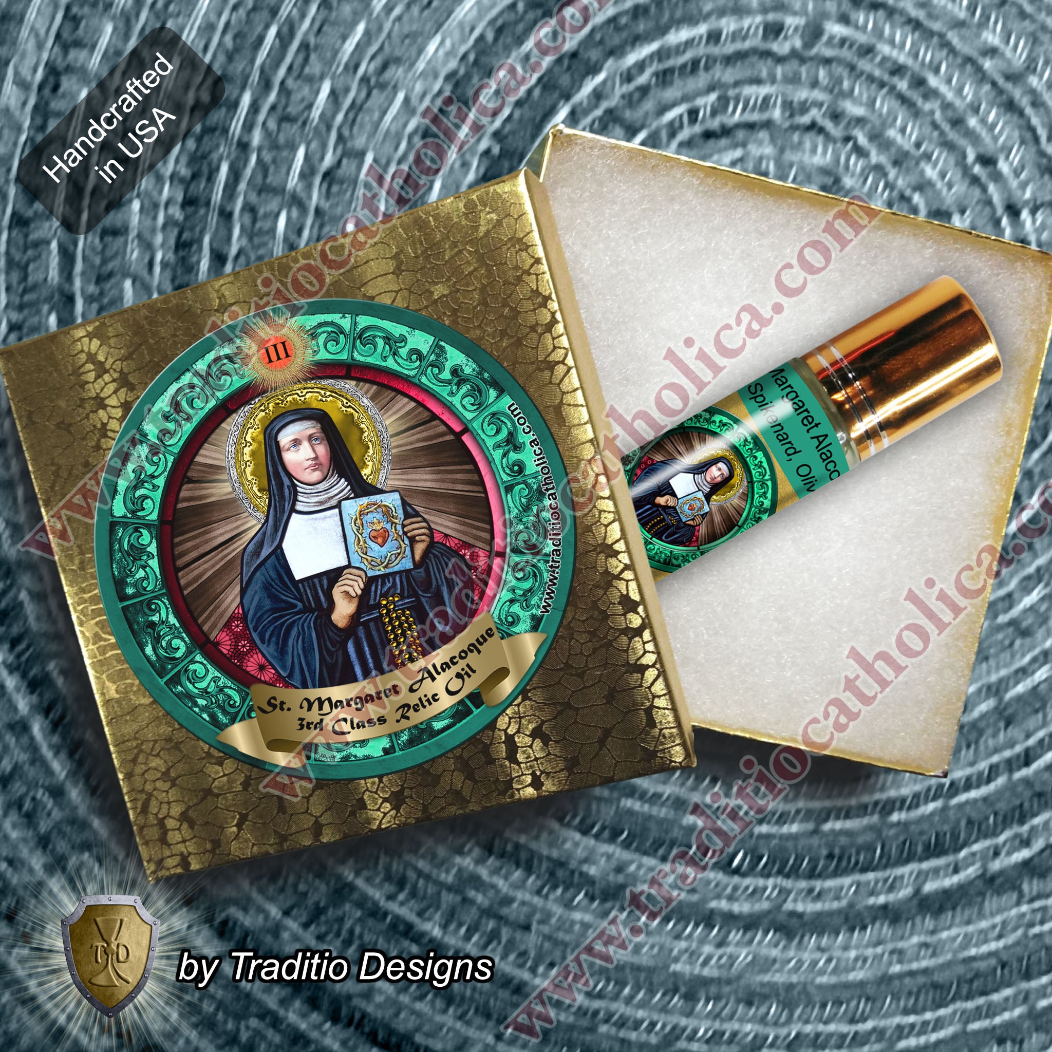 St. Margaret Mary Alacoque Relic Oil | Polio, Paralysis & Heart Disease | Oil or Card Set