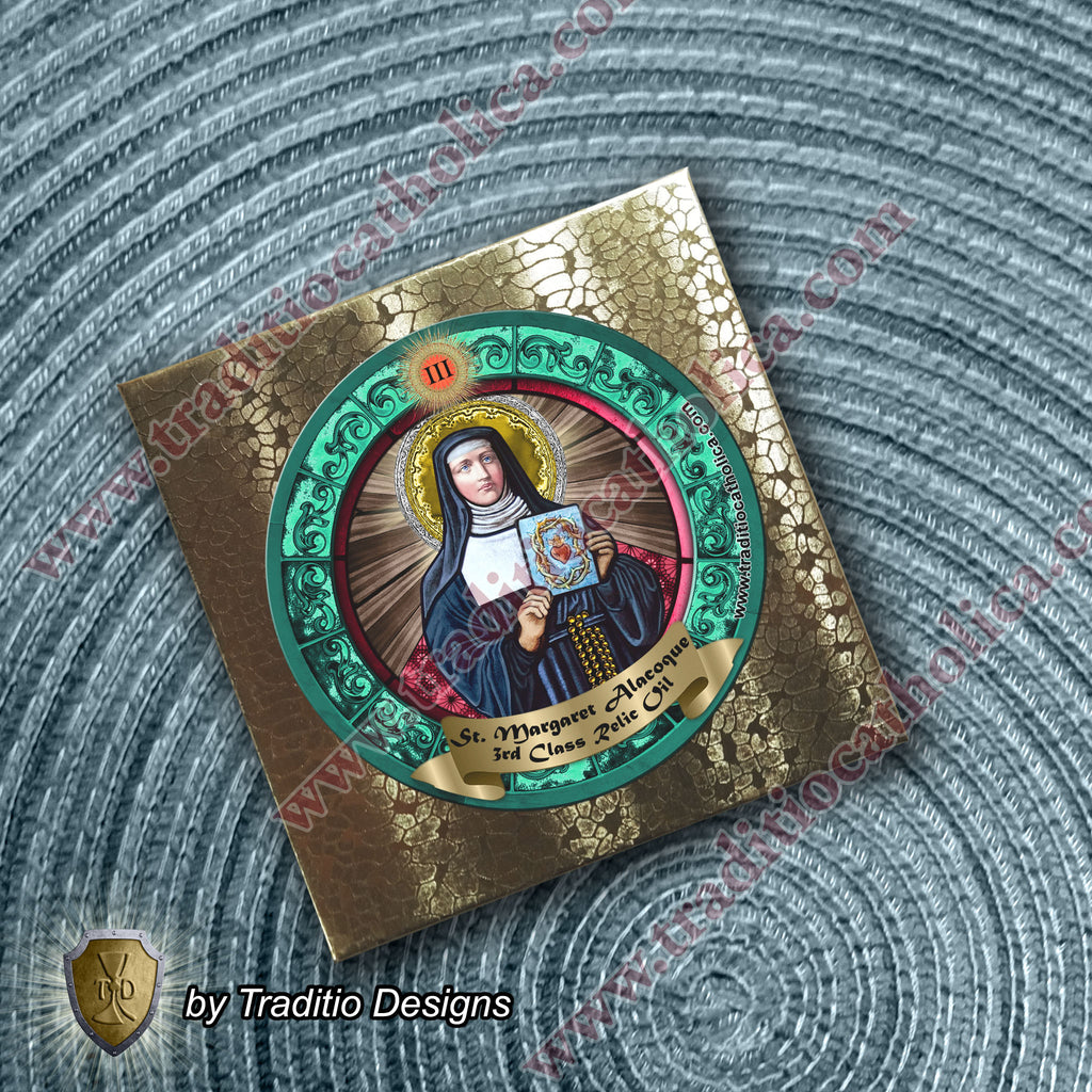 St. Margaret Mary Alacoque Relic Oil | Polio, Paralysis & Heart Disease | Oil or Card Set