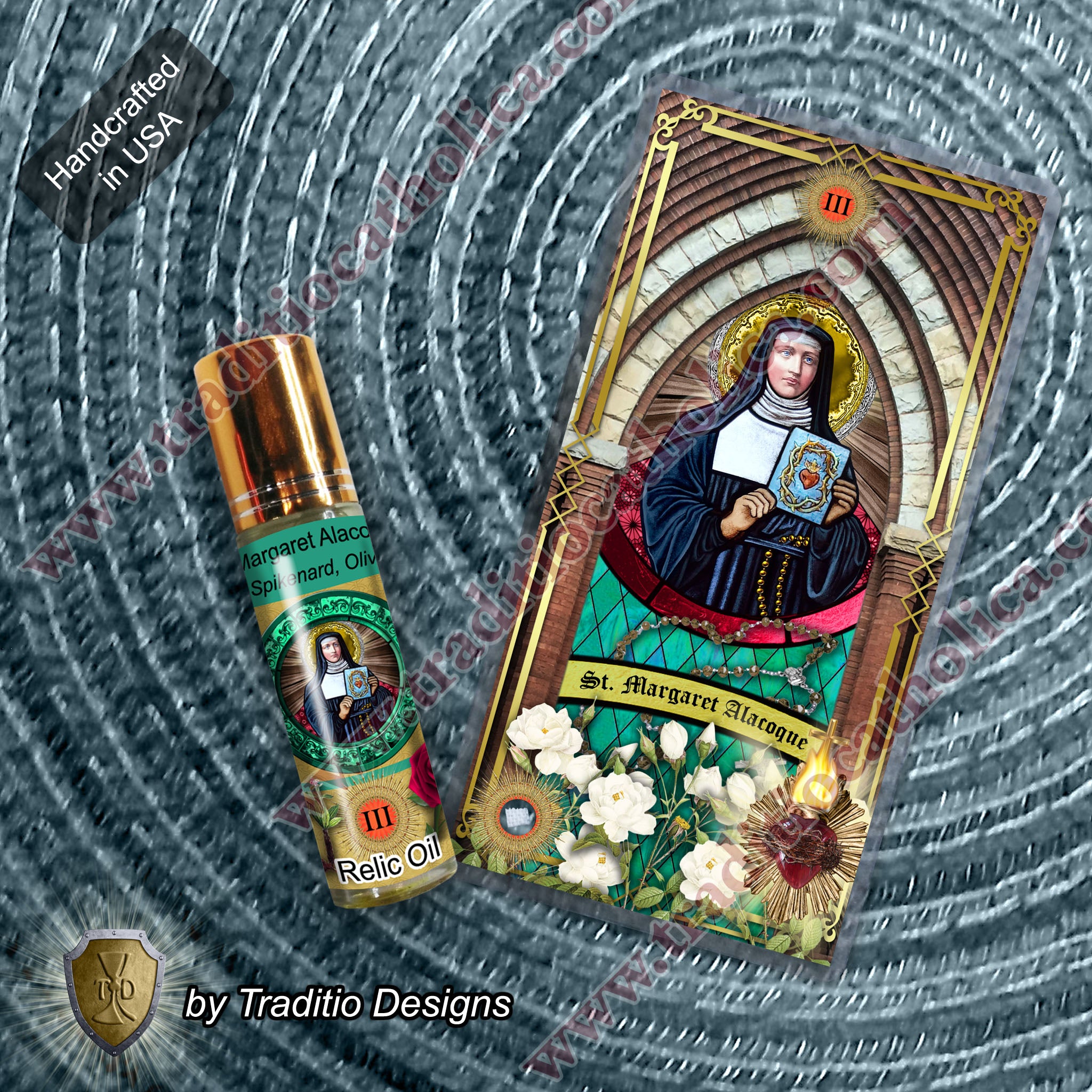 St. Margaret Mary Alacoque Relic Oil | Polio, Paralysis & Heart Disease | Oil or Card Set