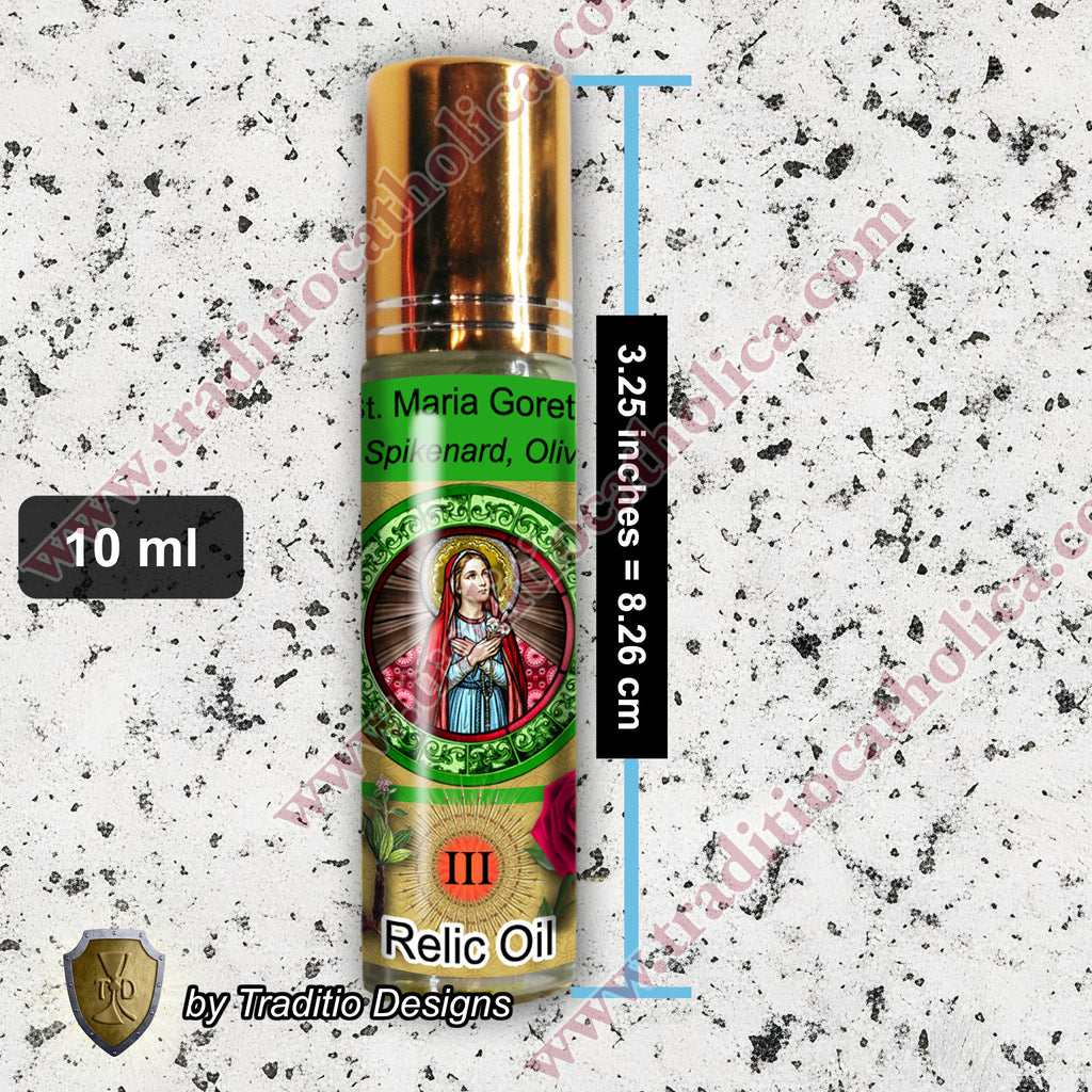 St. Maria Goretti Relic Anointing Oil | Victims of Crime, Purity of Soul & Youth Protection | Oil or Card Set