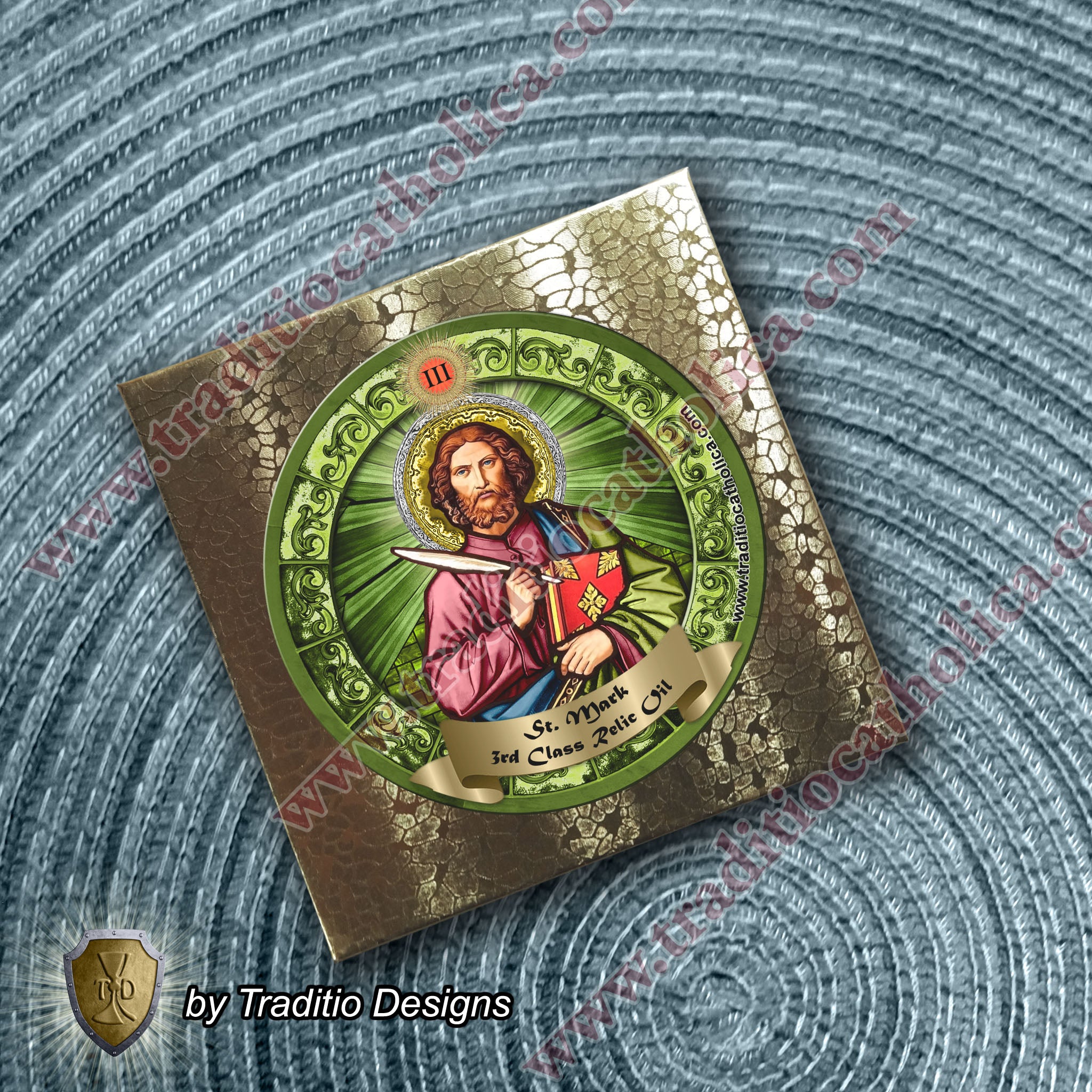 St. Mark the Evangelist Relic Anointing Oil | Swollen Glands, Insect Bites & Impatience | Oil or Card Set