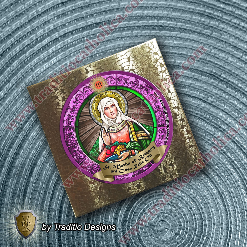 St. Martha Relic Anointing Oil | Chronic Stress, Digestion & Peace | Oil or Card Set