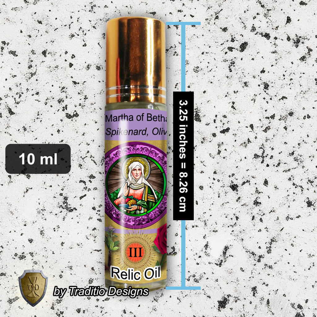 St. Martha Relic Anointing Oil | Chronic Stress, Digestion & Peace | Oil or Card Set