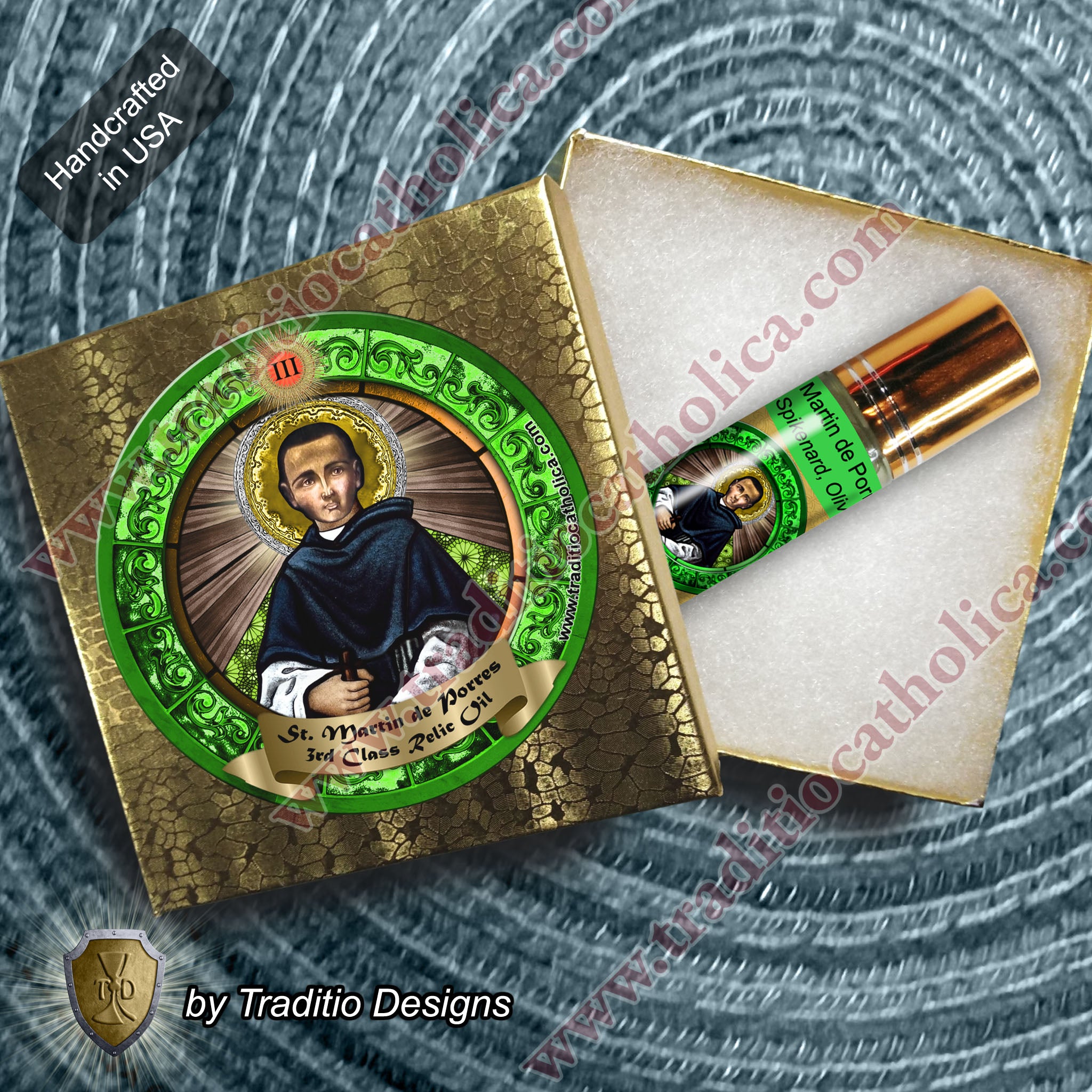 St. Martin de Porres Relic Anointing Oil | Leg Ulcers, Herniated Discs & Neck Pain | Oil or Card Set