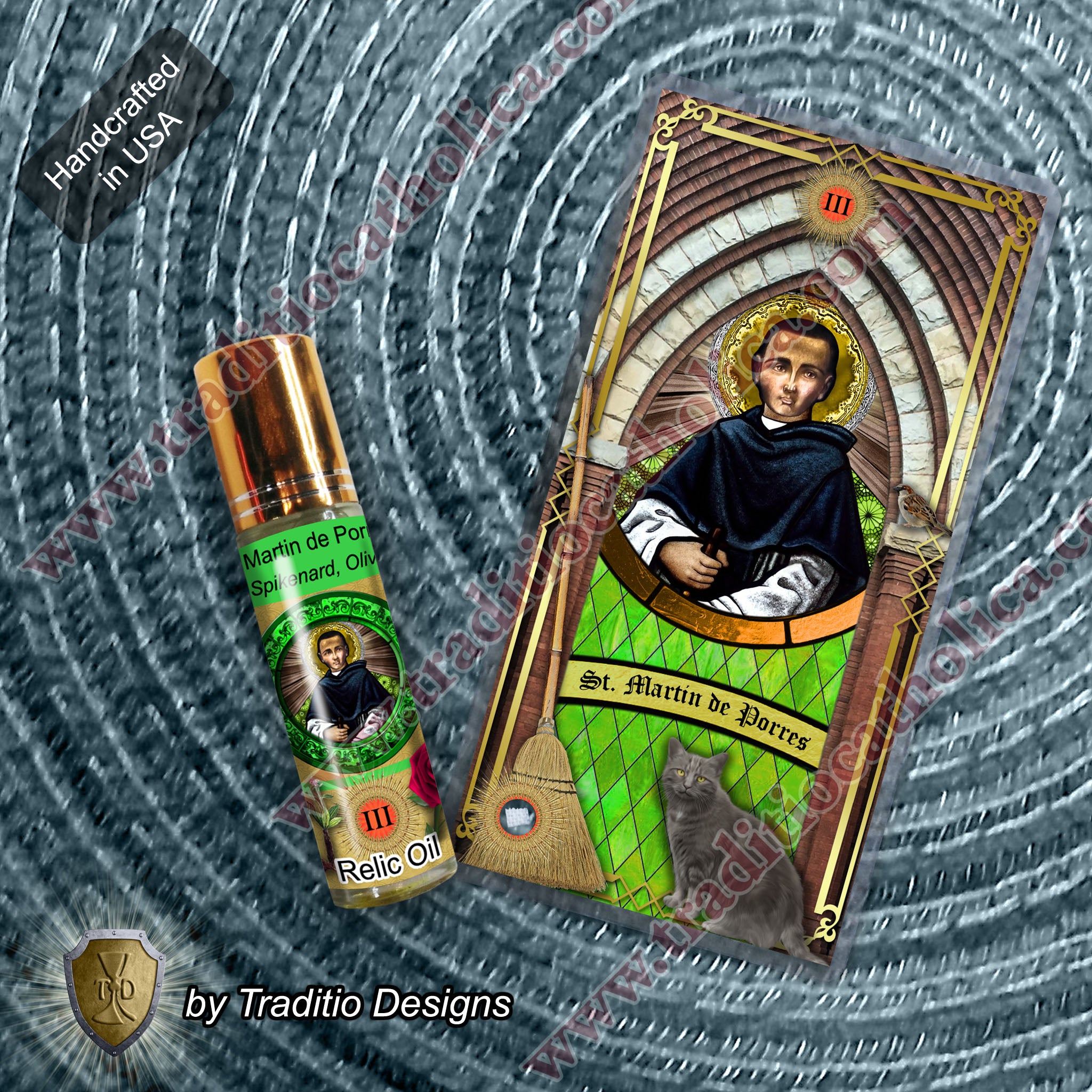 St. Martin de Porres Relic Anointing Oil | Leg Ulcers, Herniated Discs & Neck Pain | Oil or Card Set