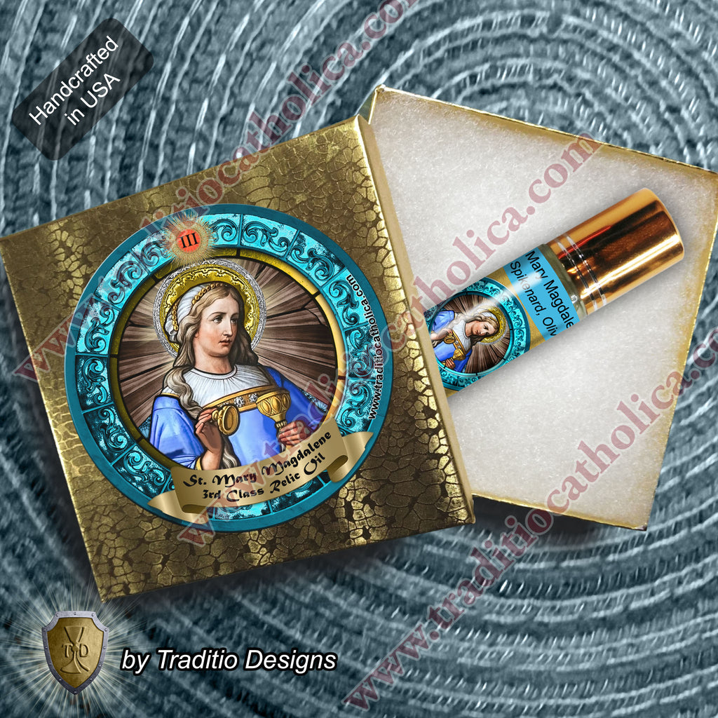 St. Mary Magdalene Relic Anointing Oil | Venereal Illnesses, Skin Conditions & Restoration | Oil or Card Set
