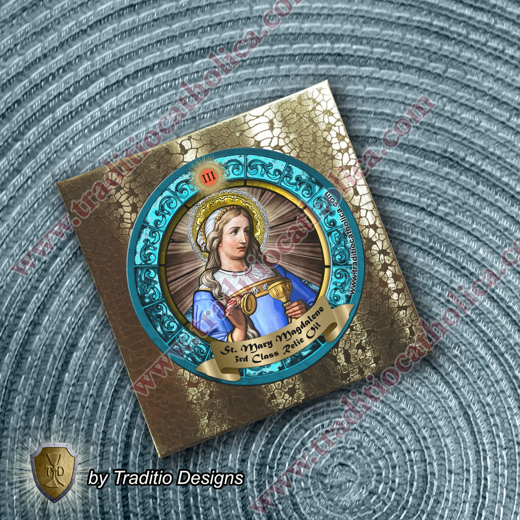 St. Mary Magdalene Relic Anointing Oil | Venereal Illnesses, Skin Conditions & Restoration | Oil or Card Set