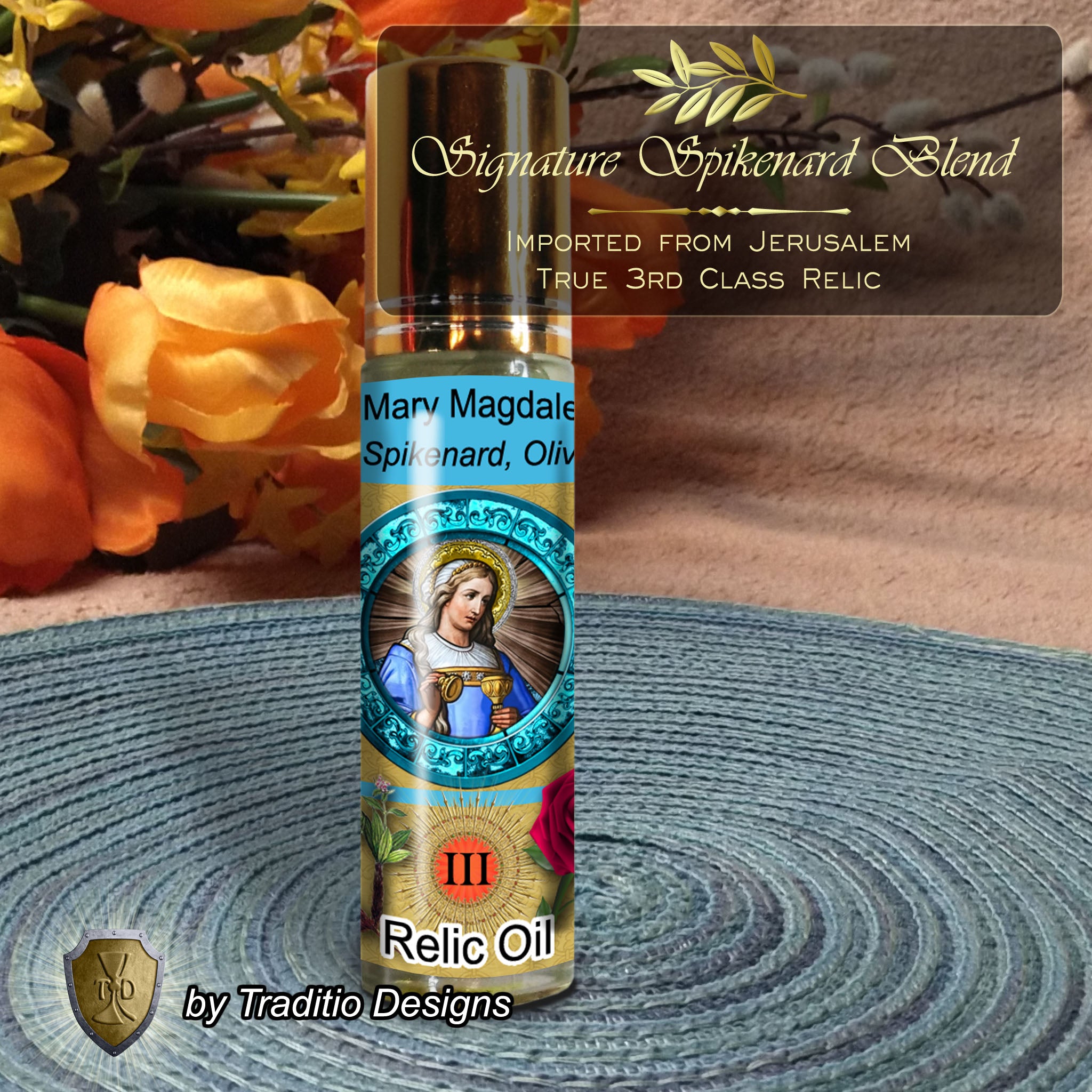 St. Mary Magdalene Relic Anointing Oil | Venereal Illnesses, Skin Conditions & Restoration | Oil or Card Set