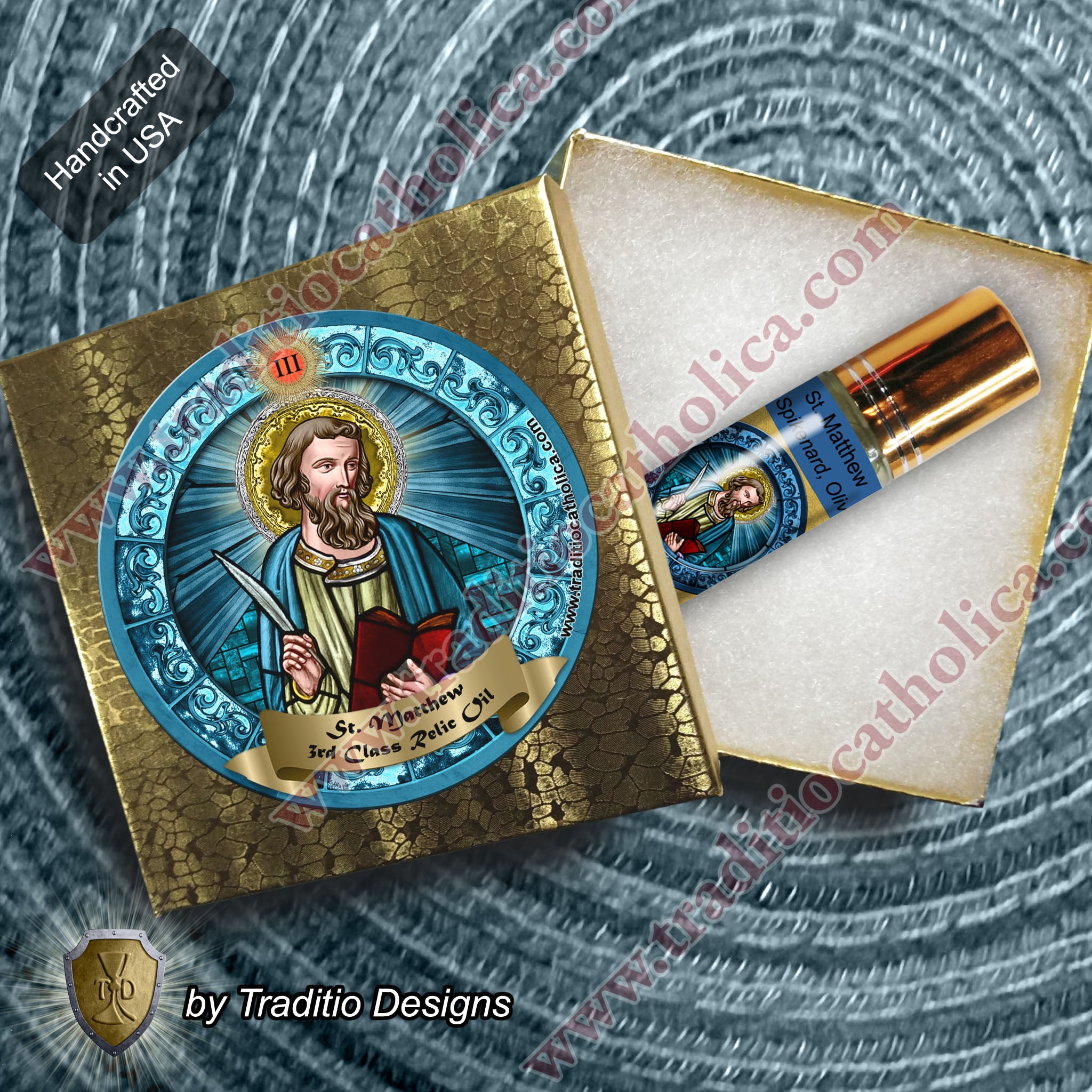 St. Matthew the Evangelist Relic Anointing Oil | Detoxification, Skin Ulcers & Seizures | Oil or Card Set