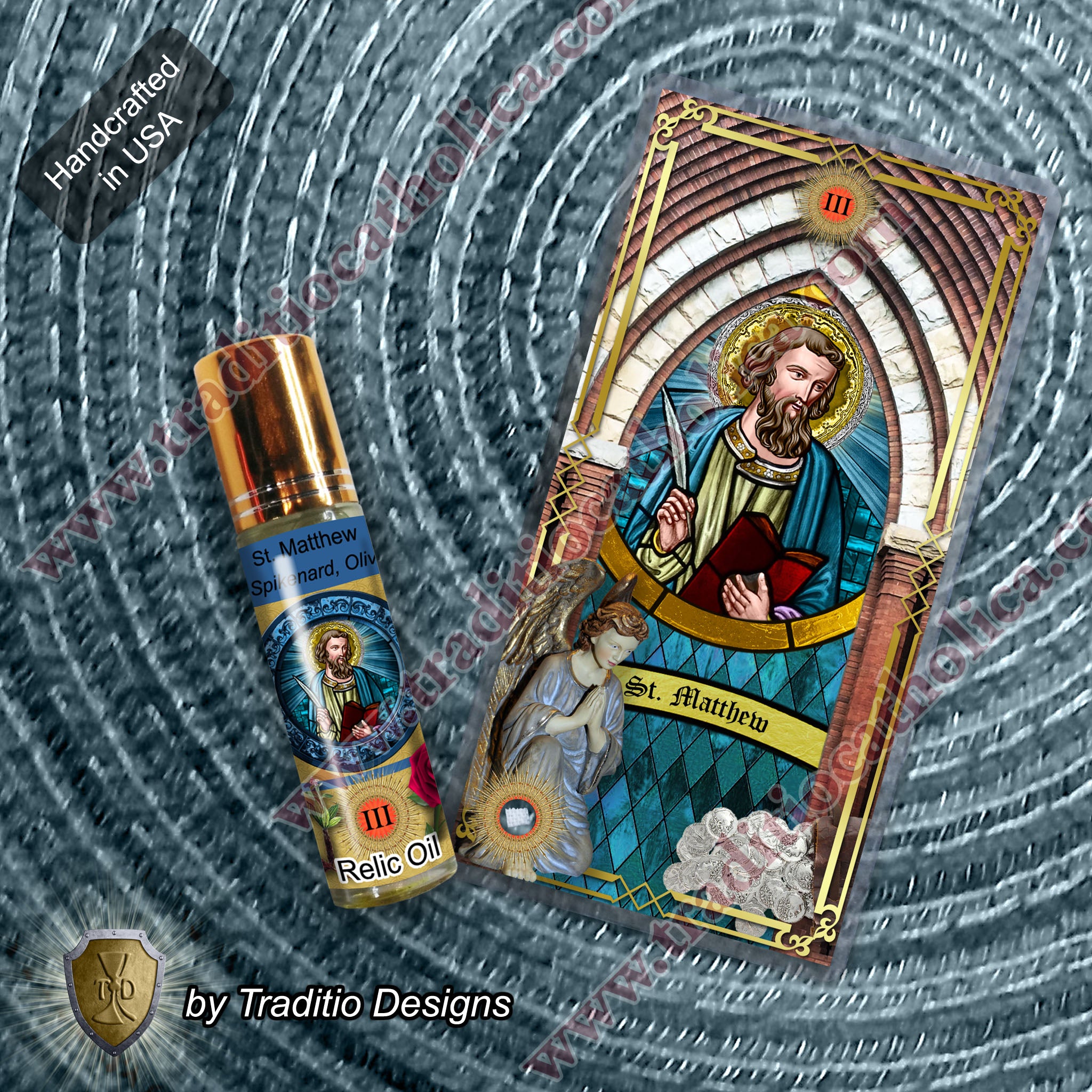 St. Matthew the Evangelist Relic Anointing Oil | Detoxification, Skin Ulcers & Seizures | Oil or Card Set