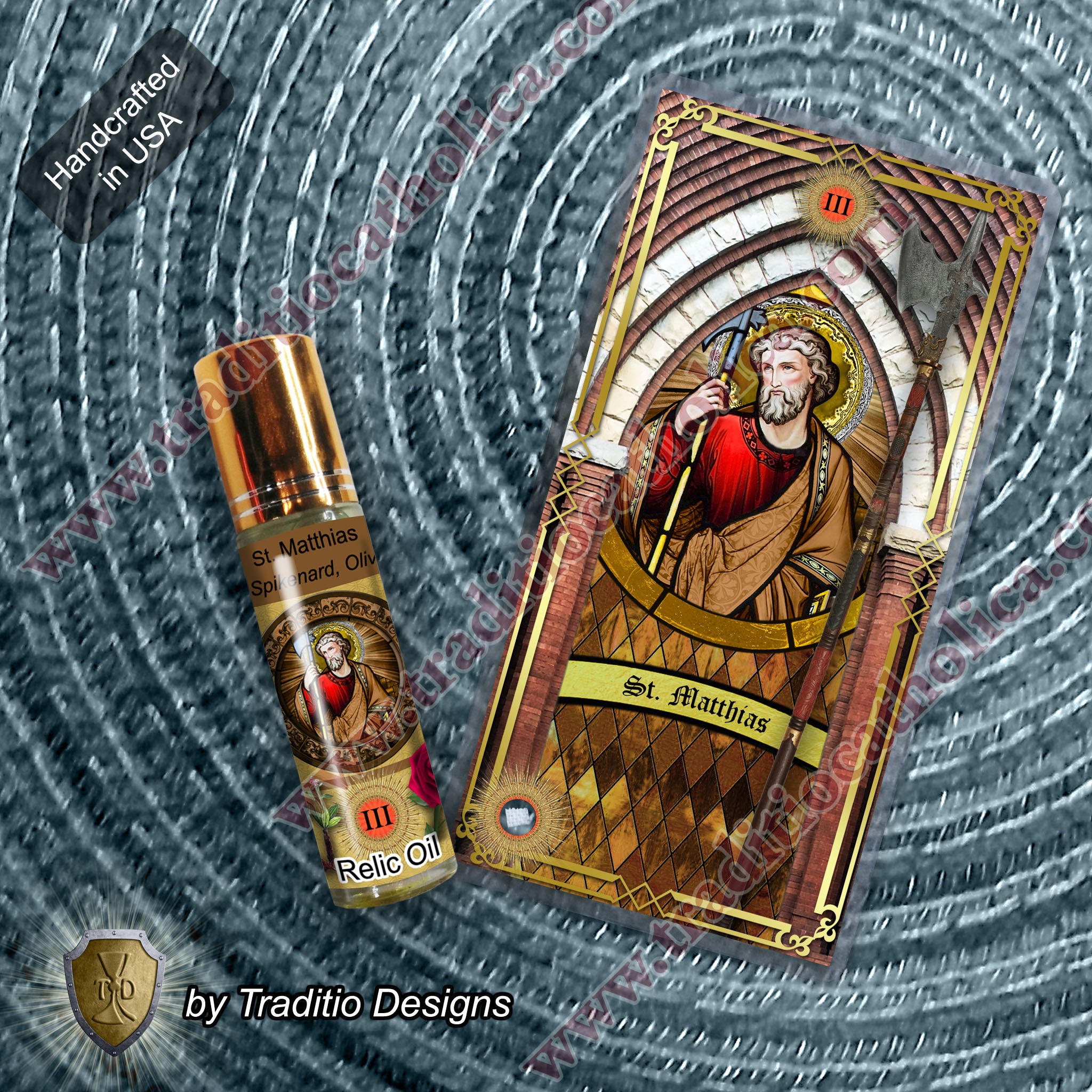 St. Matthias the Apostle Relic Anointing Oil | Alcoholism, Respiratory Spasms & Fractures | Oil or Card Set