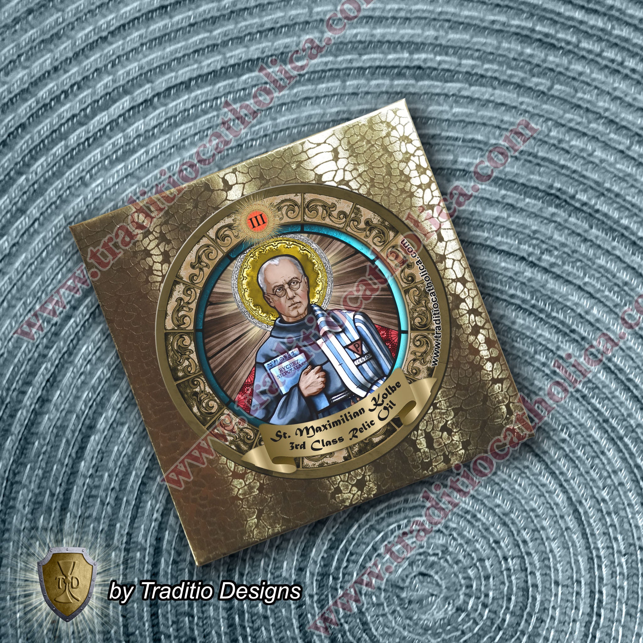St. Maximilian Kolbe Relic Anointing Oil | Drug Addictions, Eating Disorders & Lung Disease | Oil or Card Set